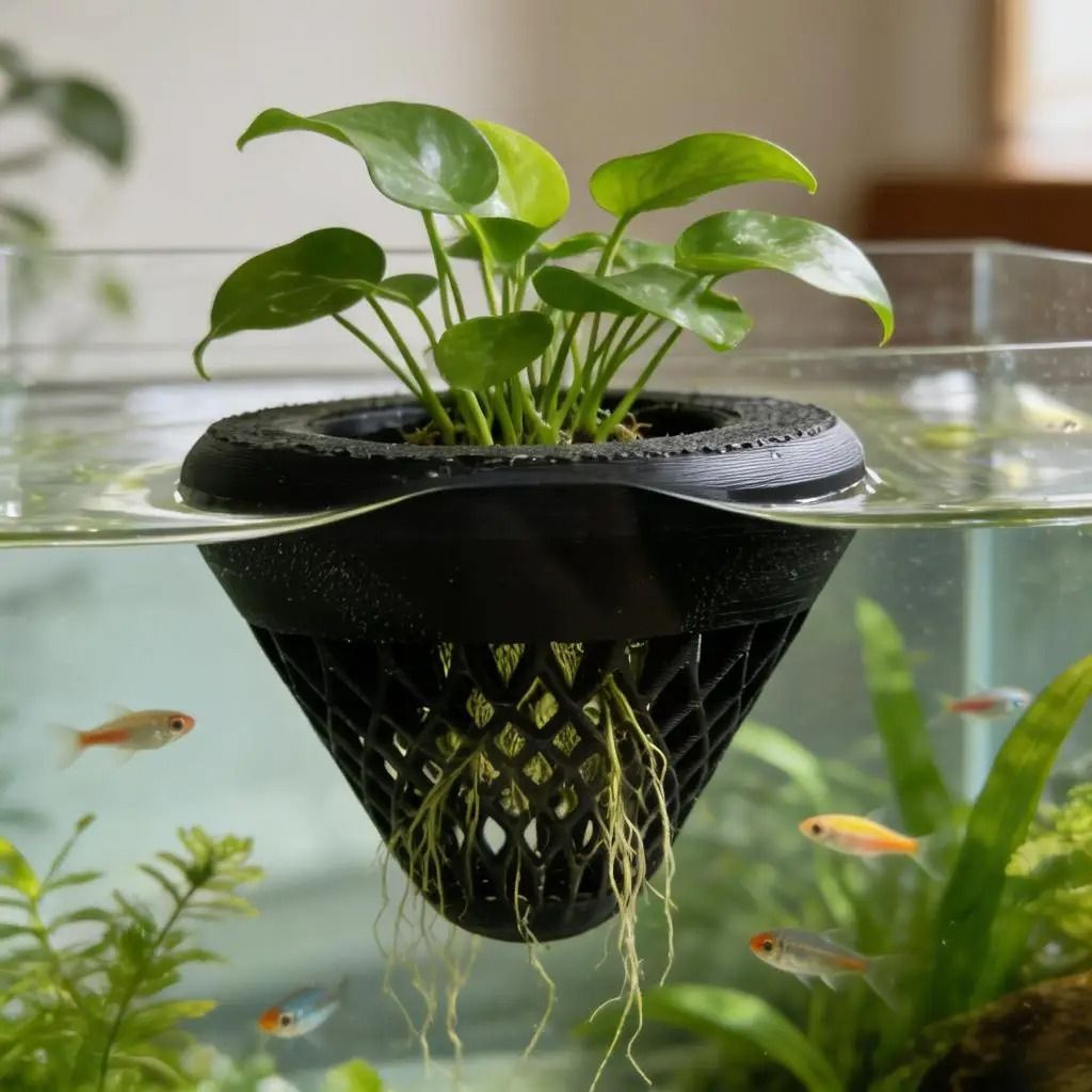 Hydroponic Floating Flower Pot  Mini Water Plant Planter For Aquarium And Fish Tank Landscape 6