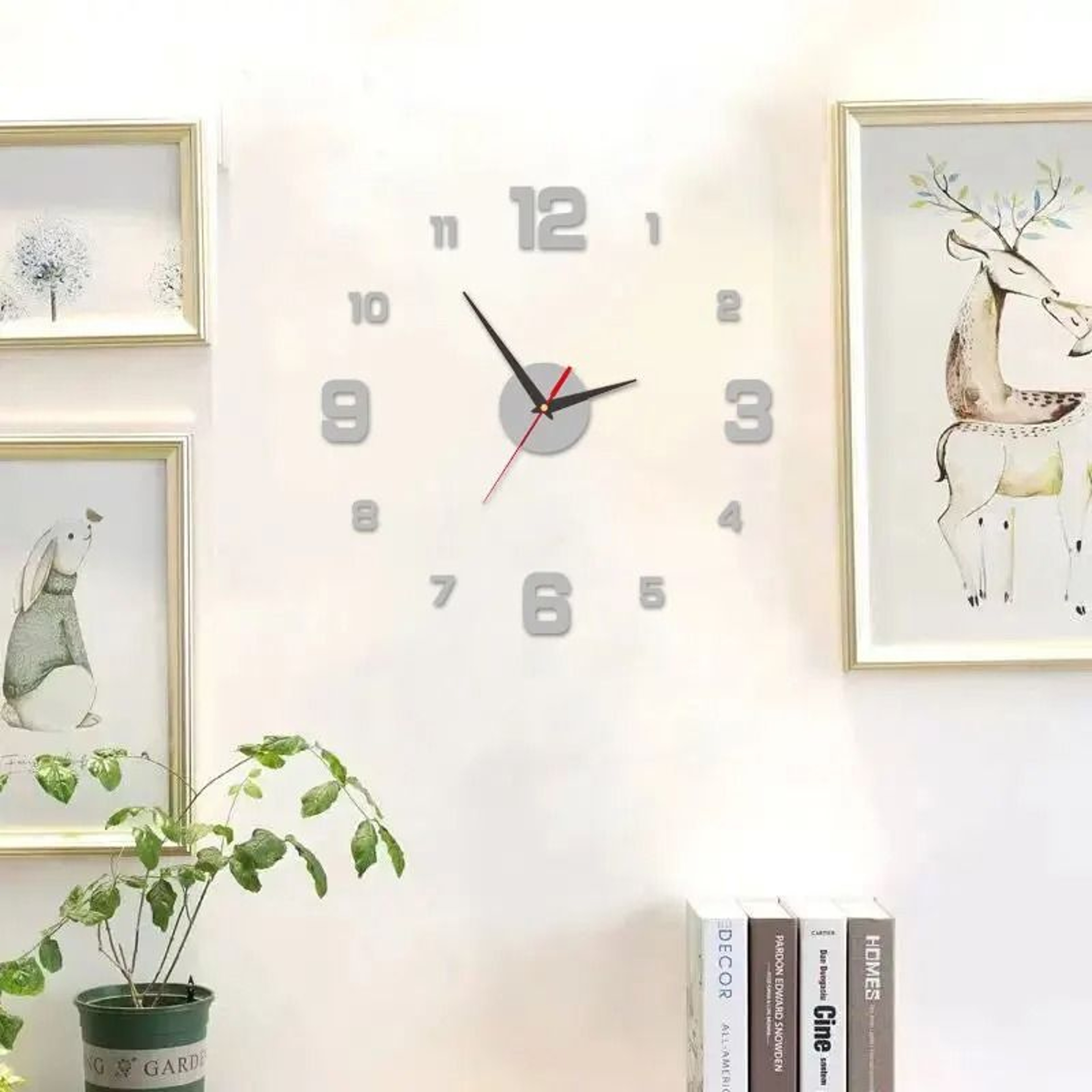 3D Creative Frameless DIY Wall Hanging Clock  Modern Mute Digital Sticker Clock For Home  Office De 1