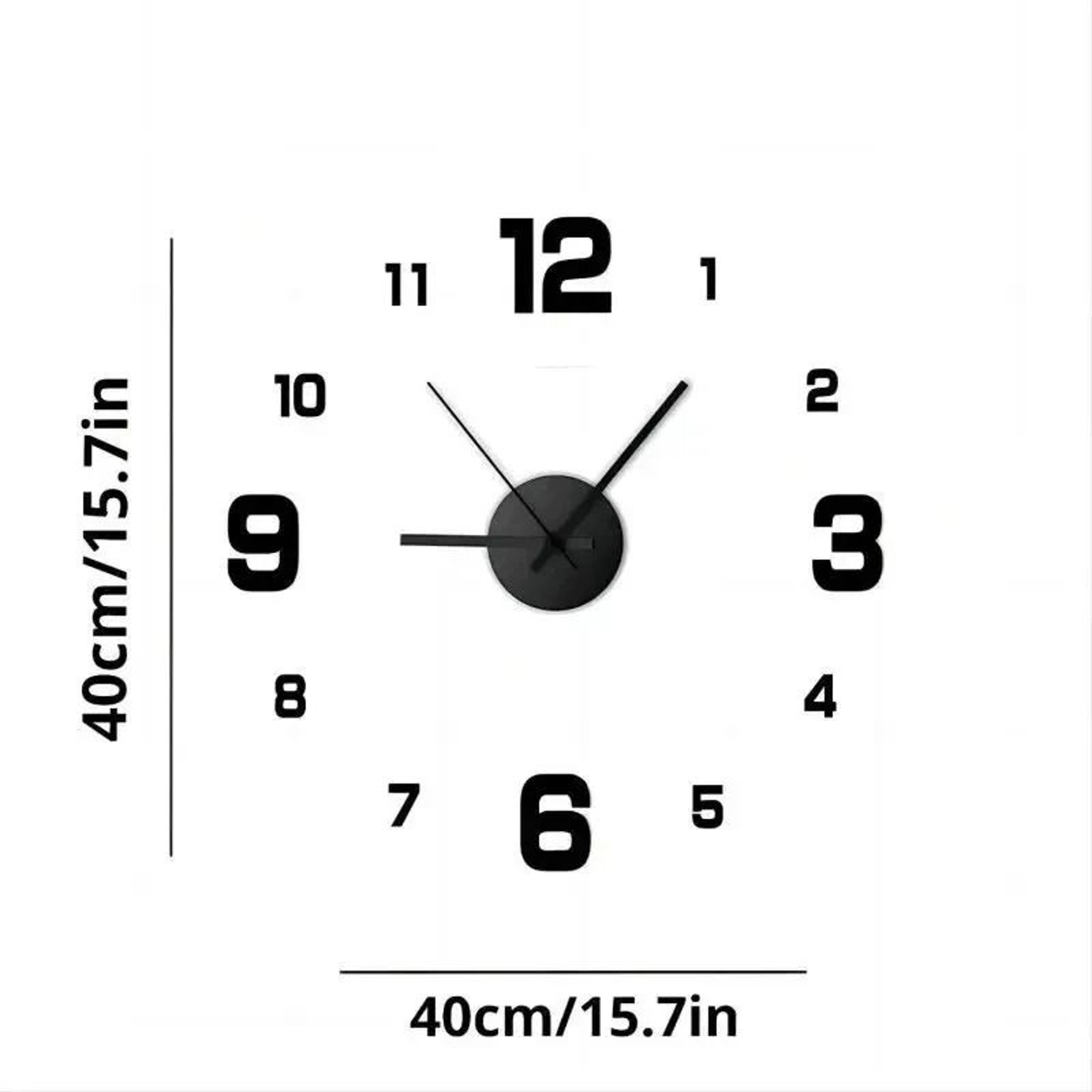 3D Creative Frameless DIY Wall Hanging Clock – Modern Mute Digital Sticker Clock for Home & Office Decor – view 9
