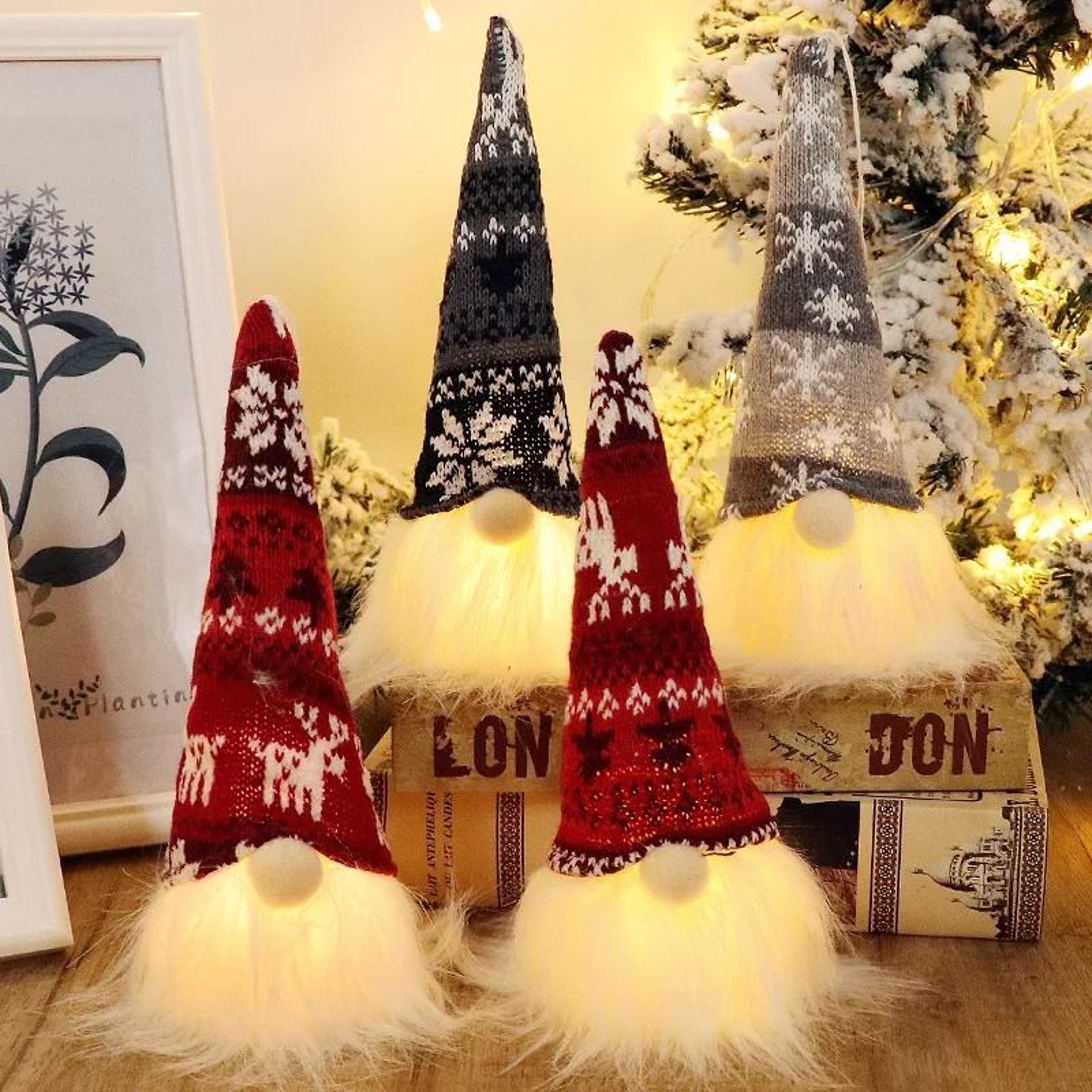 Glowing LED Faceless Gnome Doll 8 In  12 In  Lighted Christmas Plush Elf Ornament  New Year Holiday 2