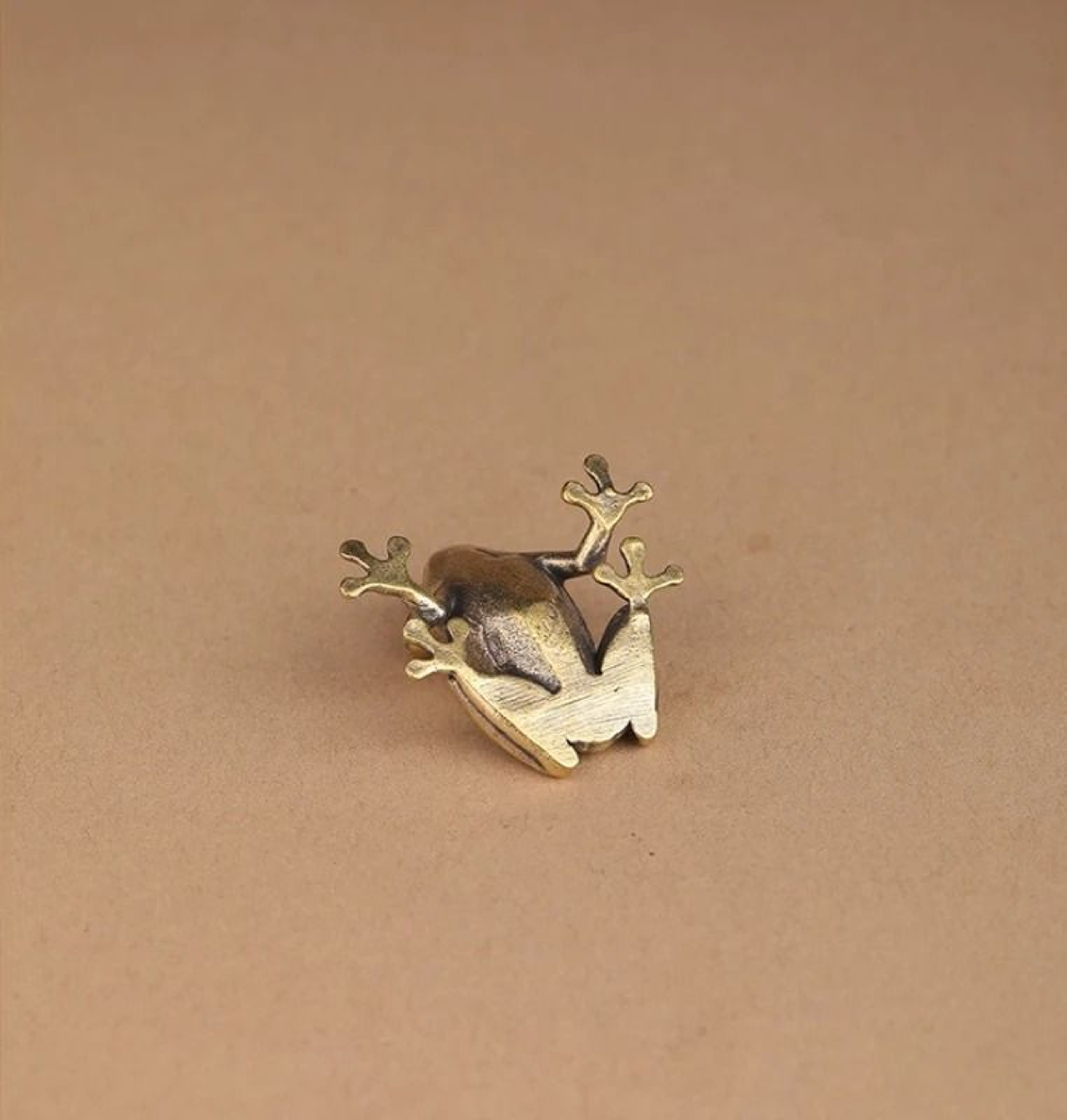 Retro Brass Mini Frog Statue  Vintage Toad Miniature Figurine  Desktop Ornament Tea Pet 4