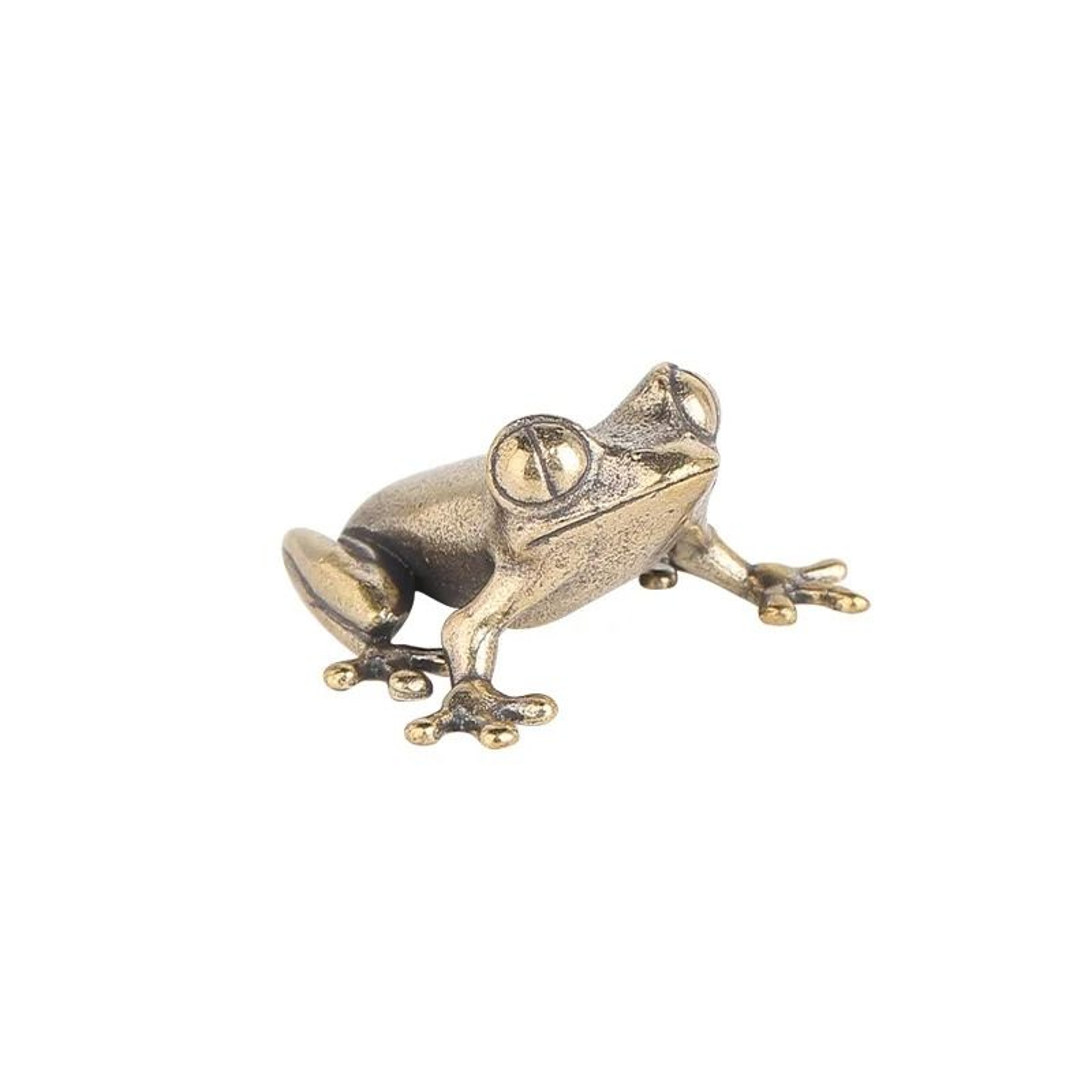 Retro Brass Mini Frog Statue  Vintage Toad Miniature Figurine  Desktop Ornament Tea Pet 5
