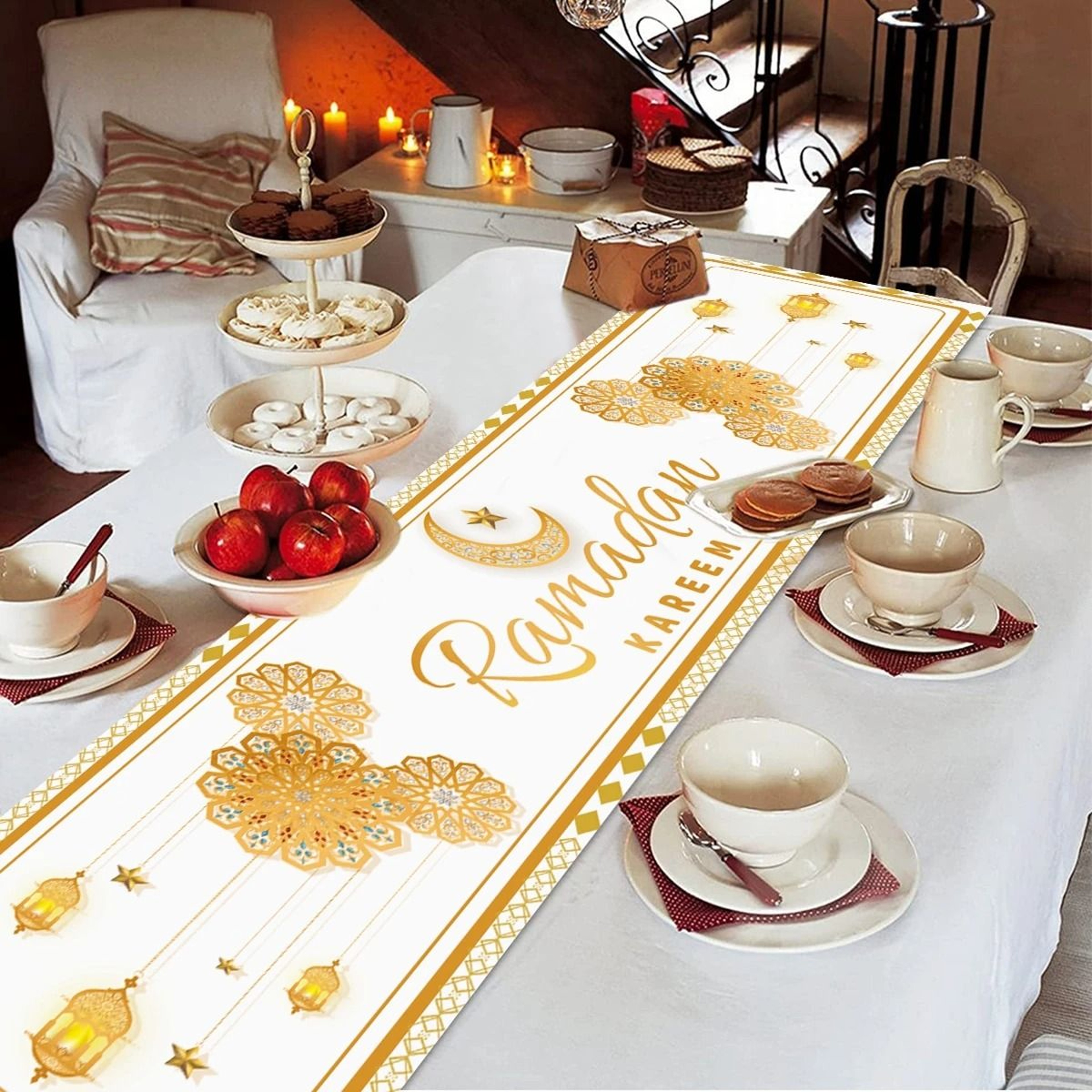 Ramadan Table Runner  Eid Mubarak Table Decoration For Home  Islamic Party Dining Decor 2