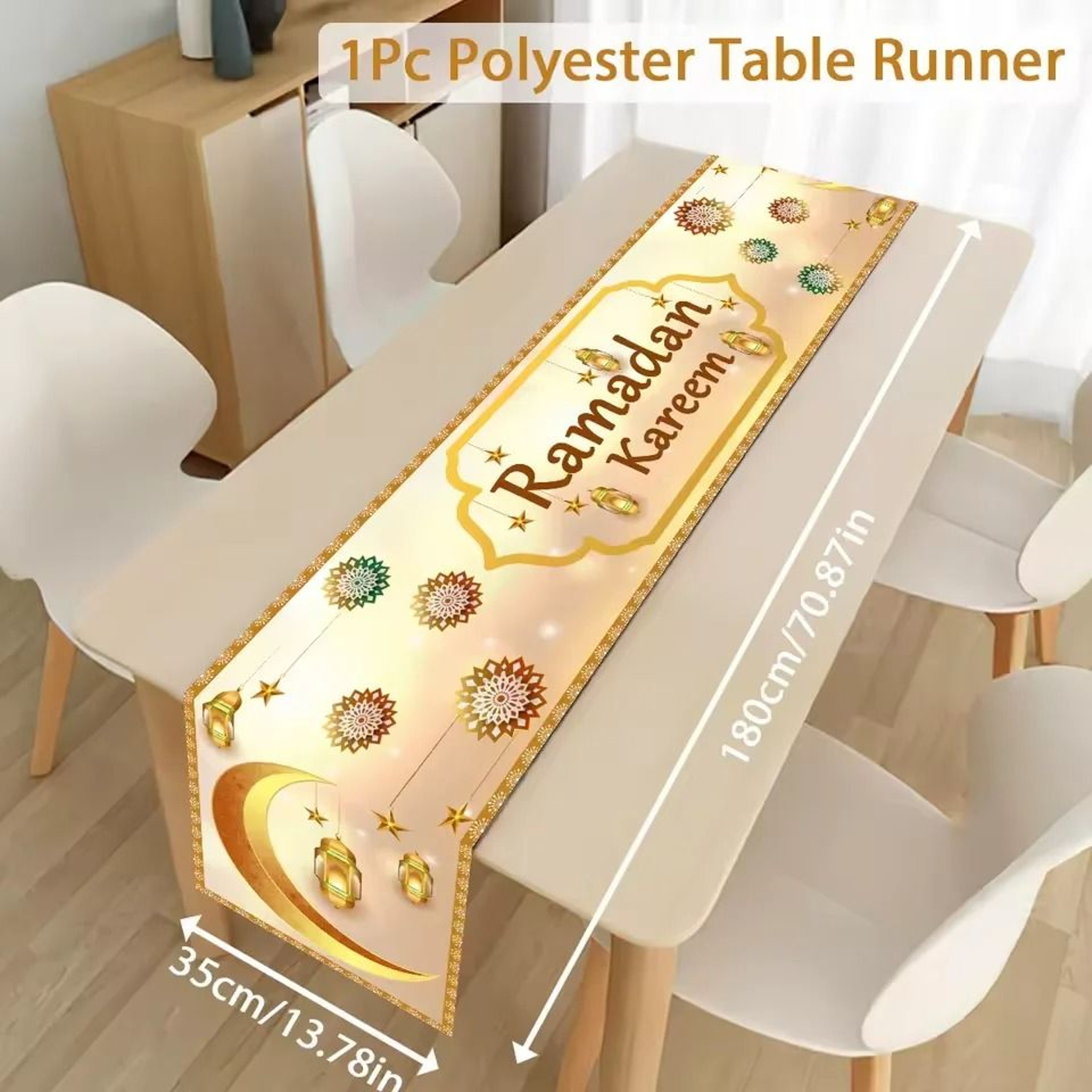 Ramadan Table Runner  Eid Mubarak Table Decoration For Home  Islamic Party Dining Decor 19