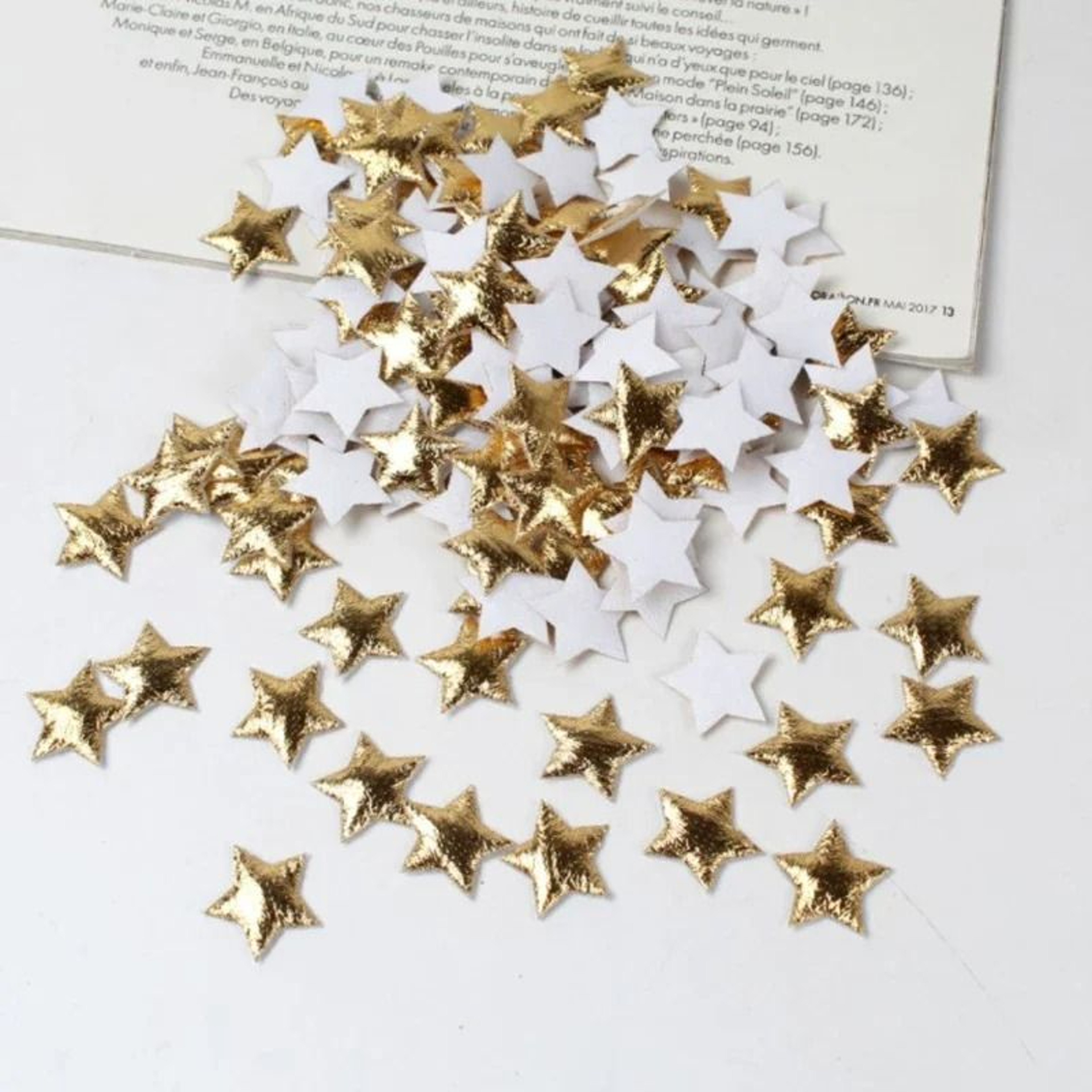 100 Pcs Gold Foam Fabric Star Embellishments  DIY Christmas Scrapbook  Party Decor Accessories 5
