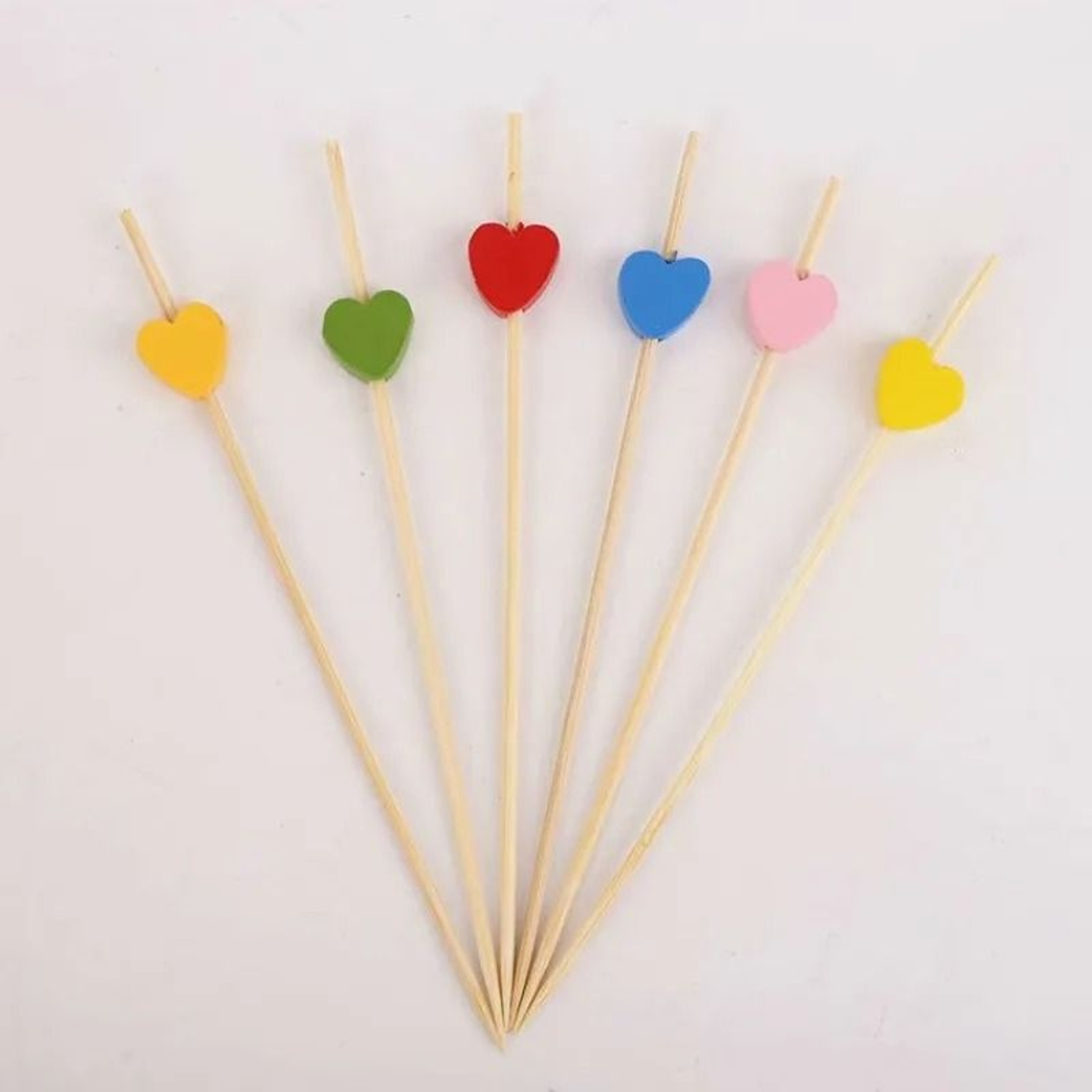 Red Heart Cocktail Picks  Fruit Sticks  Disposable Bamboo Cocktail Toothpicks For Valentines Day We 2
