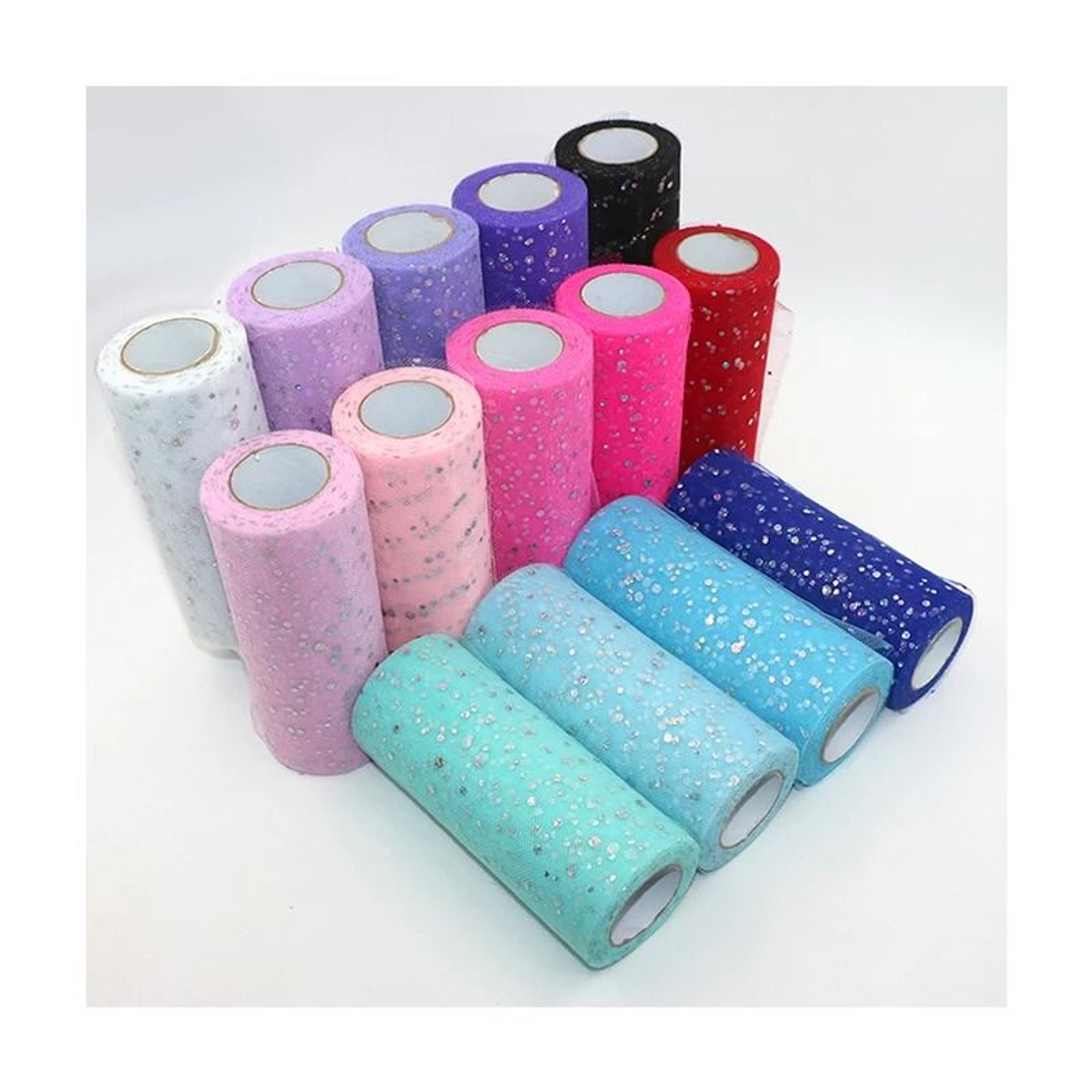 Sparkling Laser Tulle Mesh Spool 10 Yards 15cm  Sheer Glitter Fabric Roll For Wedding Decor DIY Ski 1