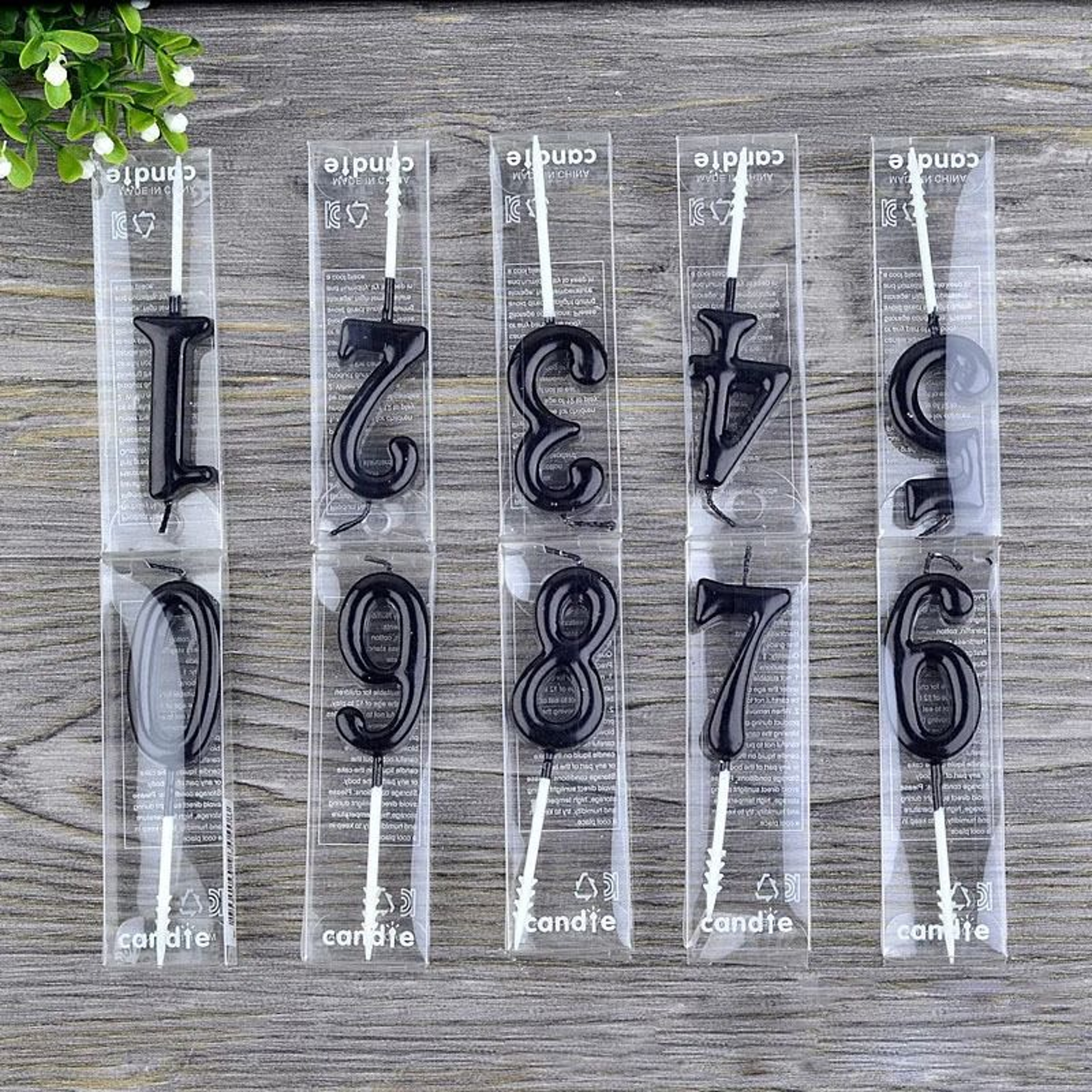 Modern Black Number Cake Candles  Sleek 0 To 9 Digits For Birthday Parties  Milestone Celebrations 0