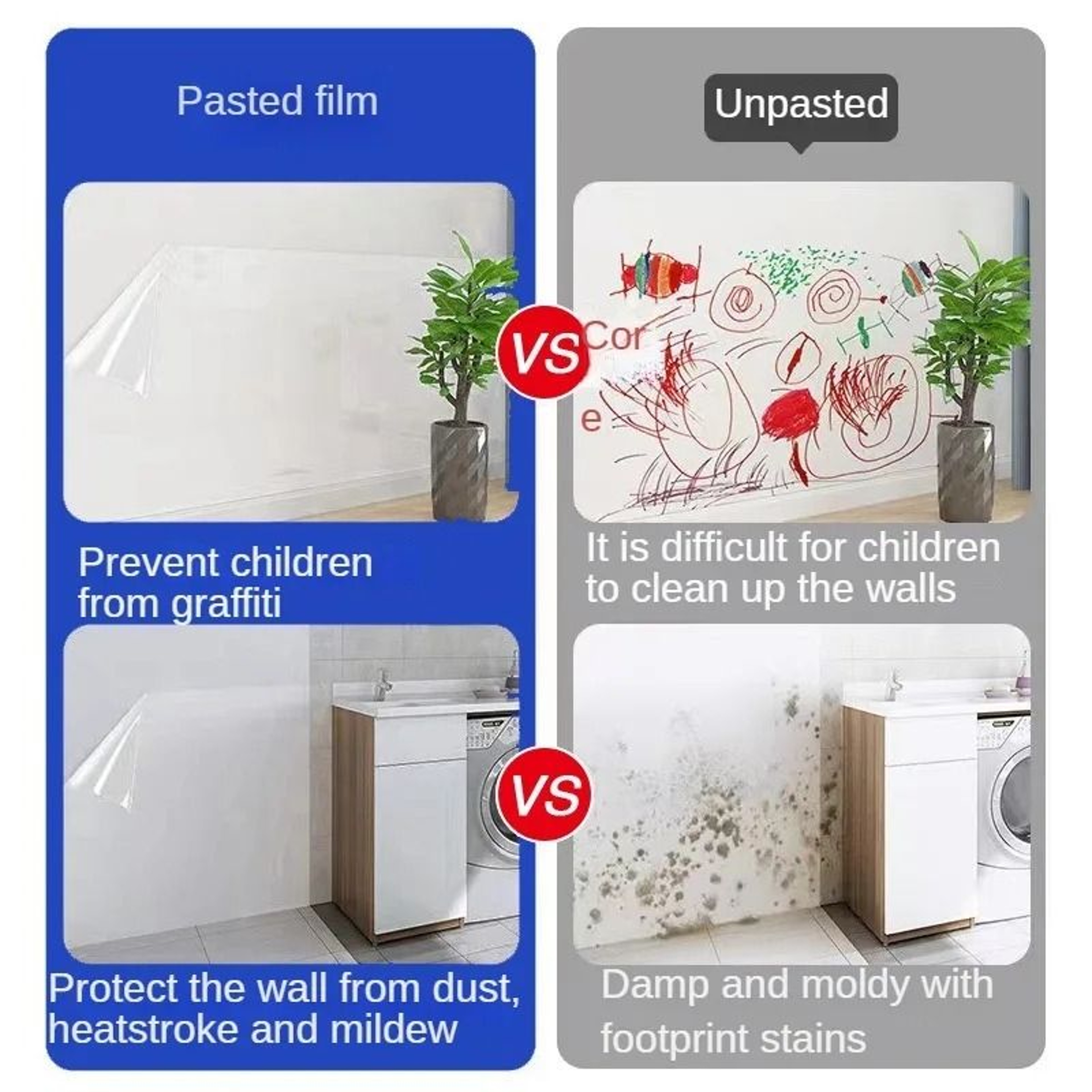 Transparent Electrostatic Protective Film Self Adhesive Oil Proof Wall Sticker Wallpaper Waterproof 4