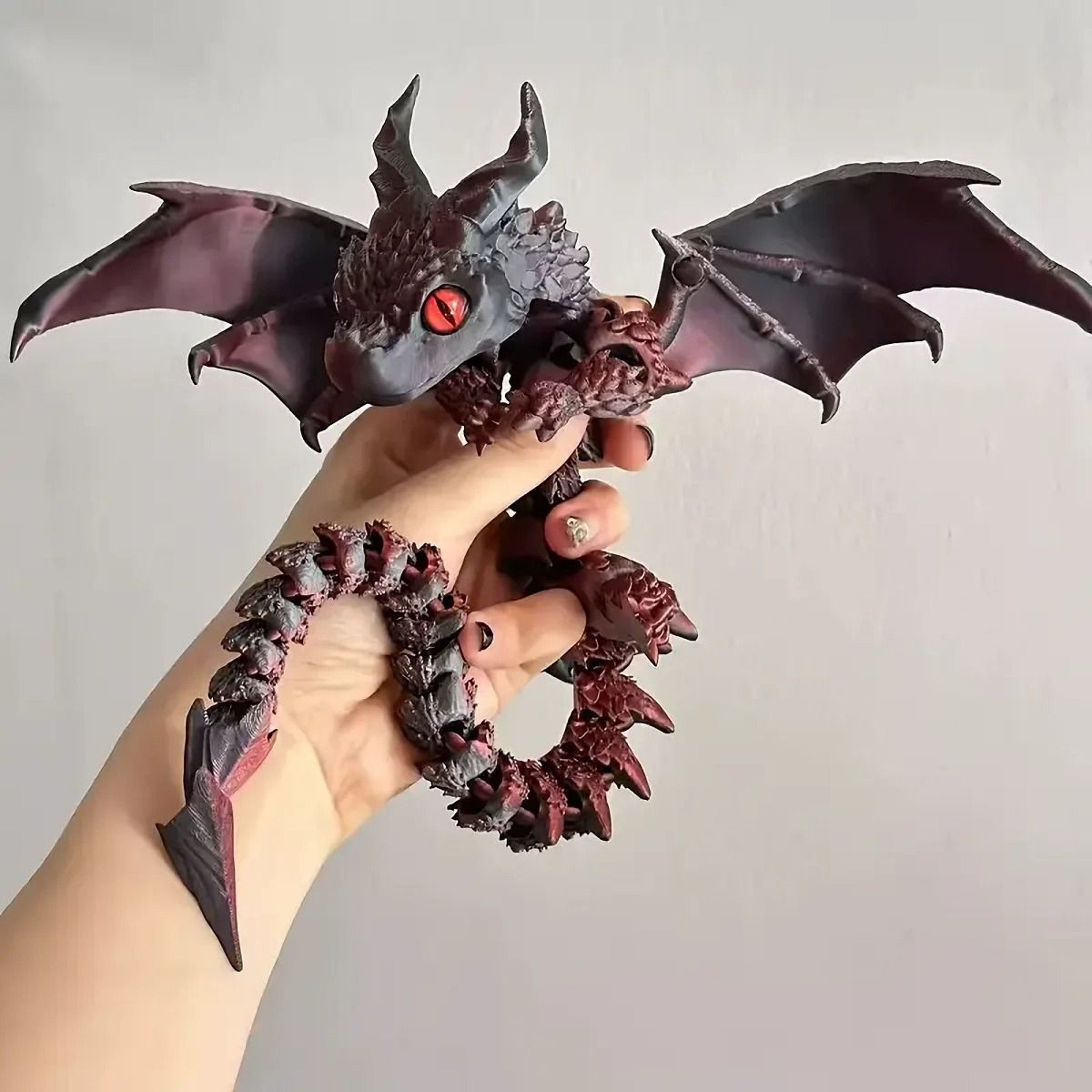 3D Printed Winged Carriage Dragon Figurine 87 Inch Art Deco Resin Sculpture Tabletop Decor 0