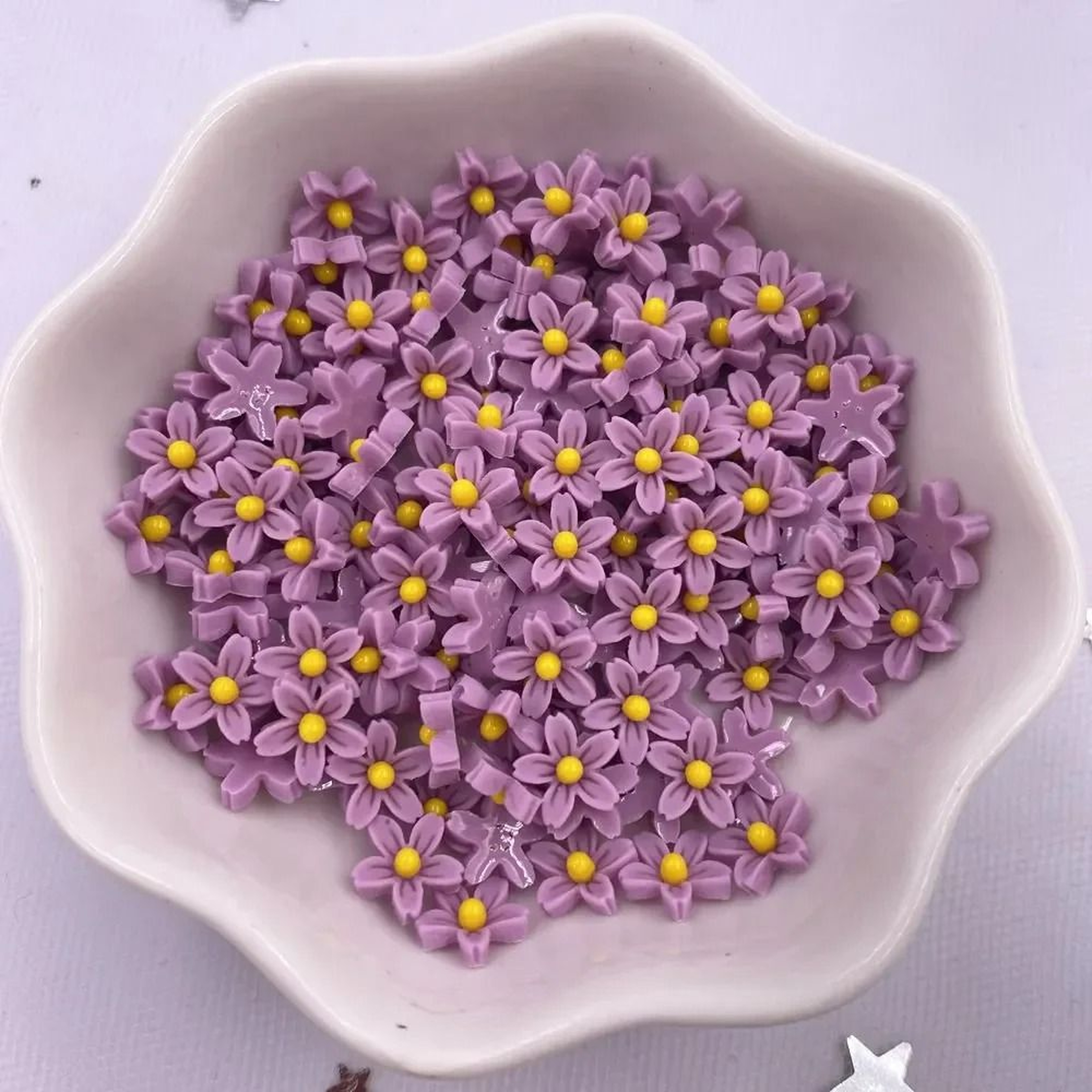 100 Pcs 031 Inch Resin 3D Colorful Mini Flower Gems Flatback Cabochons For DIY Craft Scrapbook Nail 12