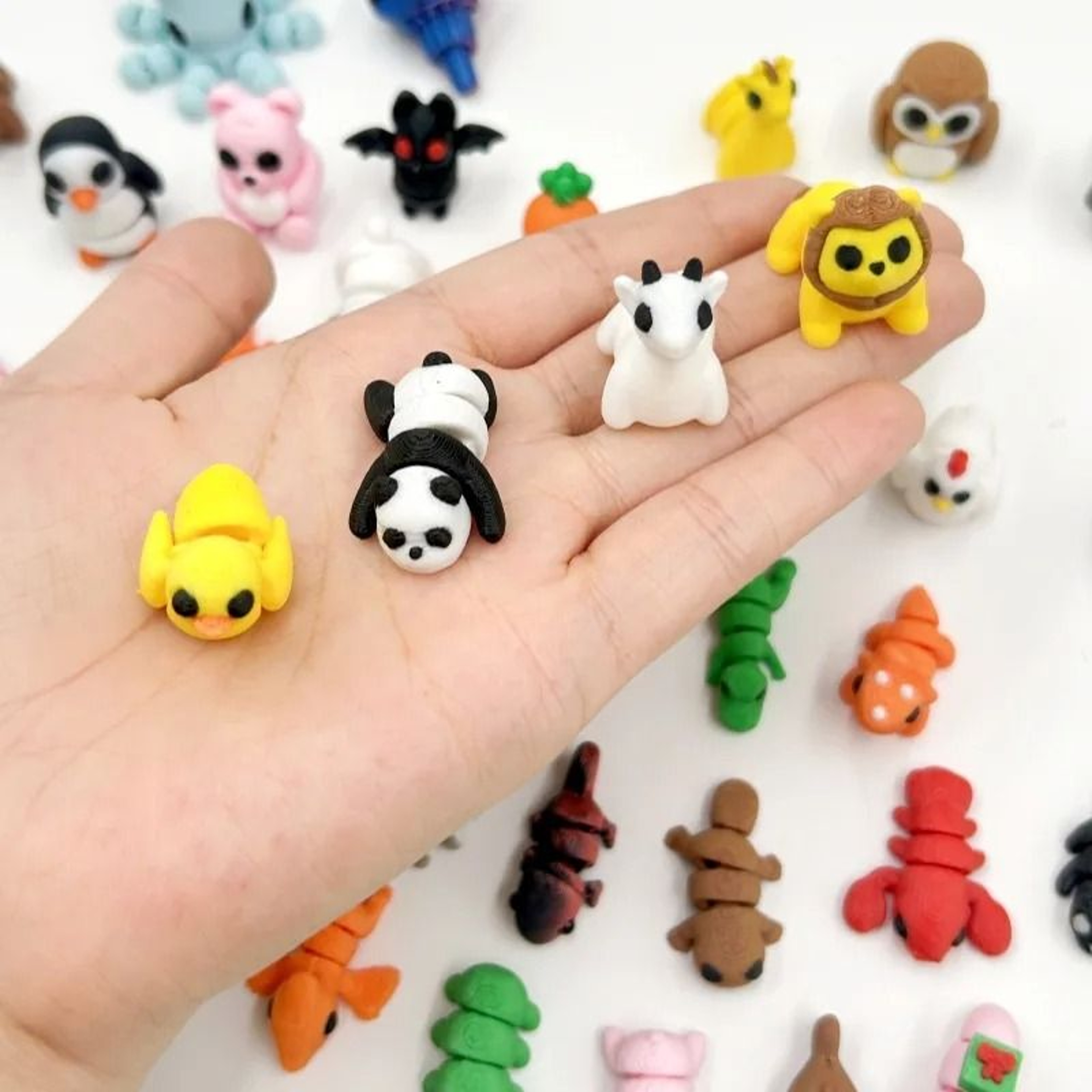 3D Printed Simulation Mini Animal Model Home Ornament Joint Movable Cartoon Figures Desktop Decor 2