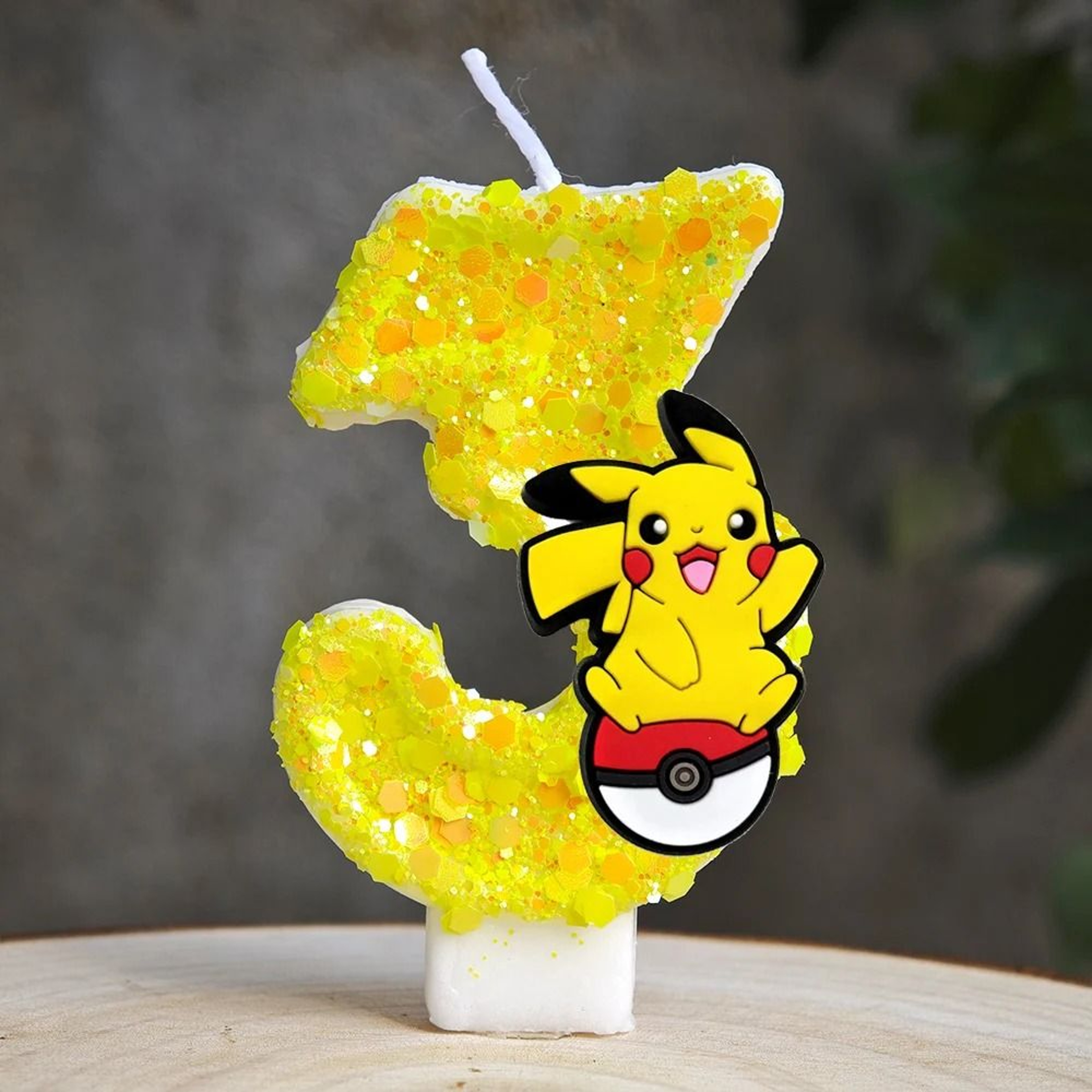 Yellow Electric Mouse Cartoon 0 To 9 Number Birthday Candle Kid Baby Shower Cake Topper Decoration  1