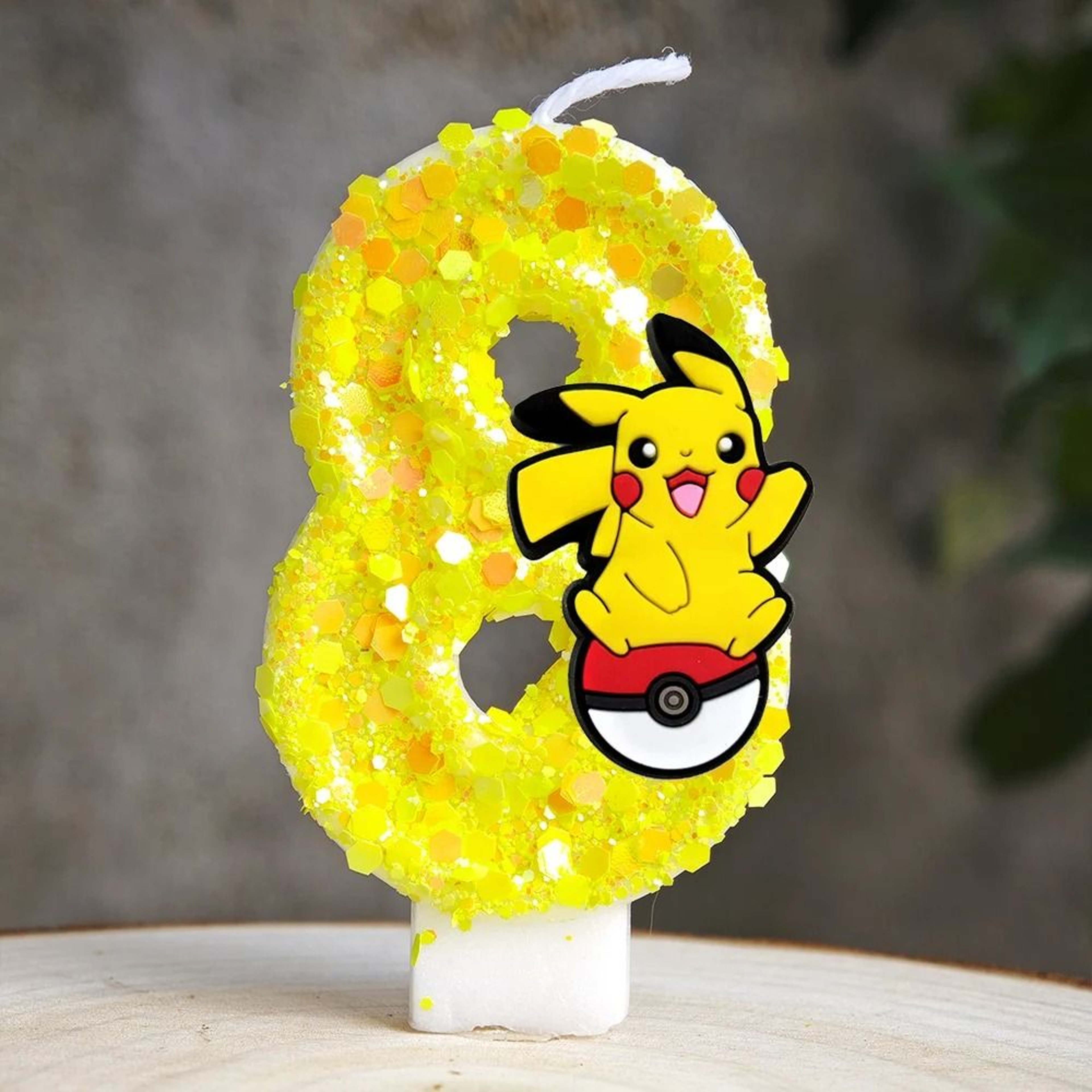 Yellow Electric Mouse Cartoon 0 To 9 Number Birthday Candle Kid Baby Shower Cake Topper Decoration  14