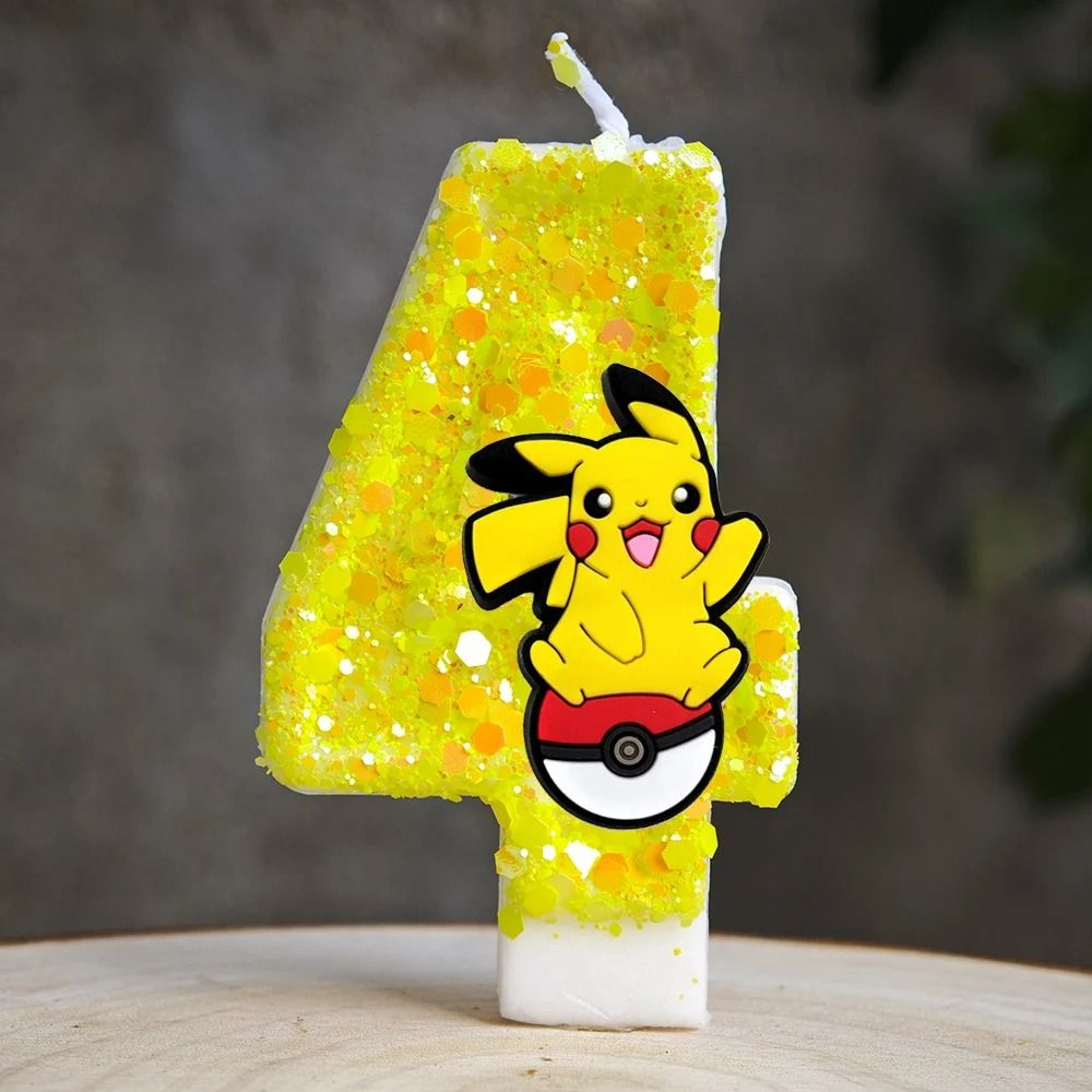 Yellow Electric Mouse Cartoon 0 To 9 Number Birthday Candle Kid Baby Shower Cake Topper Decoration  10
