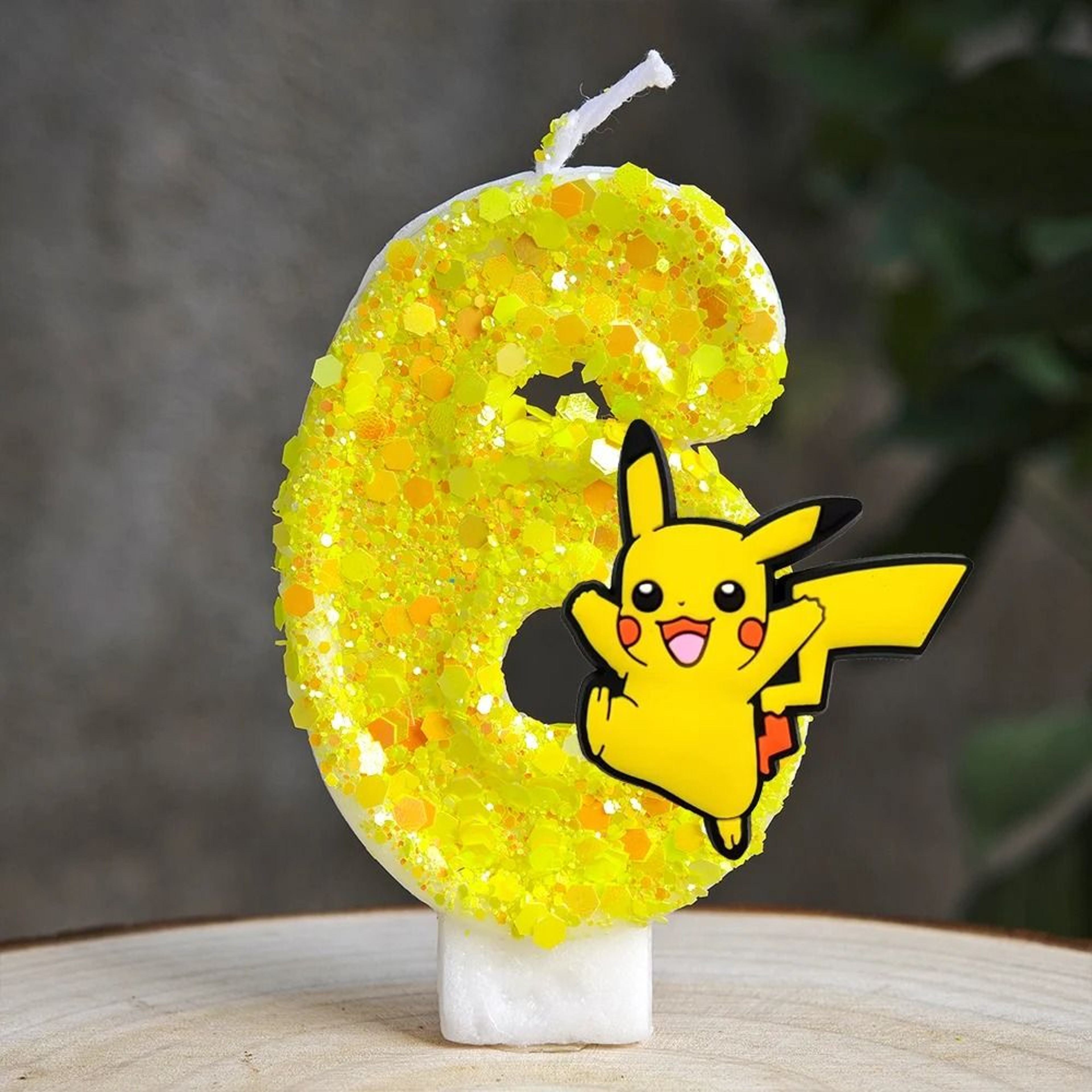 Yellow Electric Mouse Cartoon 0 To 9 Number Birthday Candle Kid Baby Shower Cake Topper Decoration  22