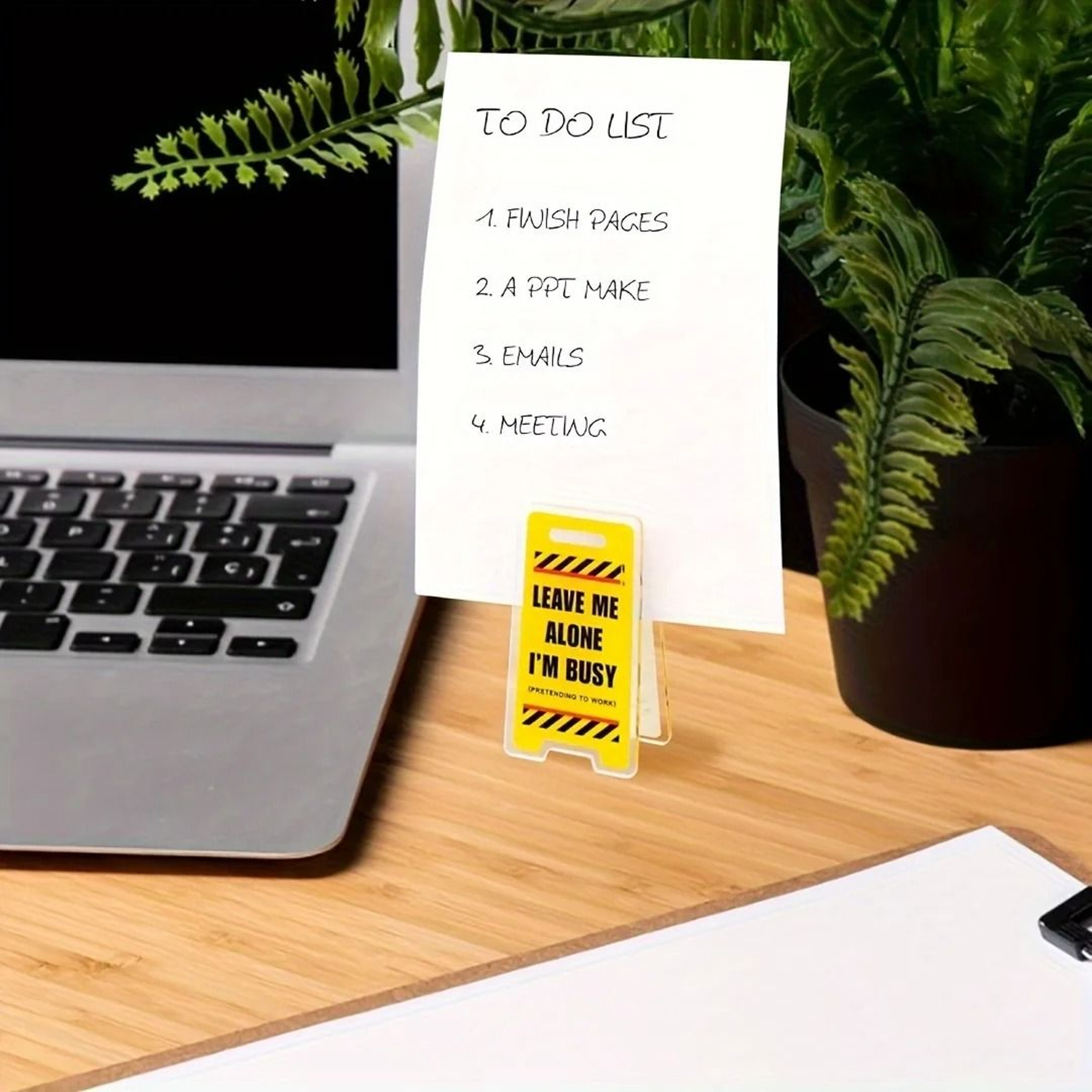 Acrylic Desk Sign Leave Me Alone Im Busy Humorous Office Decor Unisex Gift For Coworkers Versatile  2