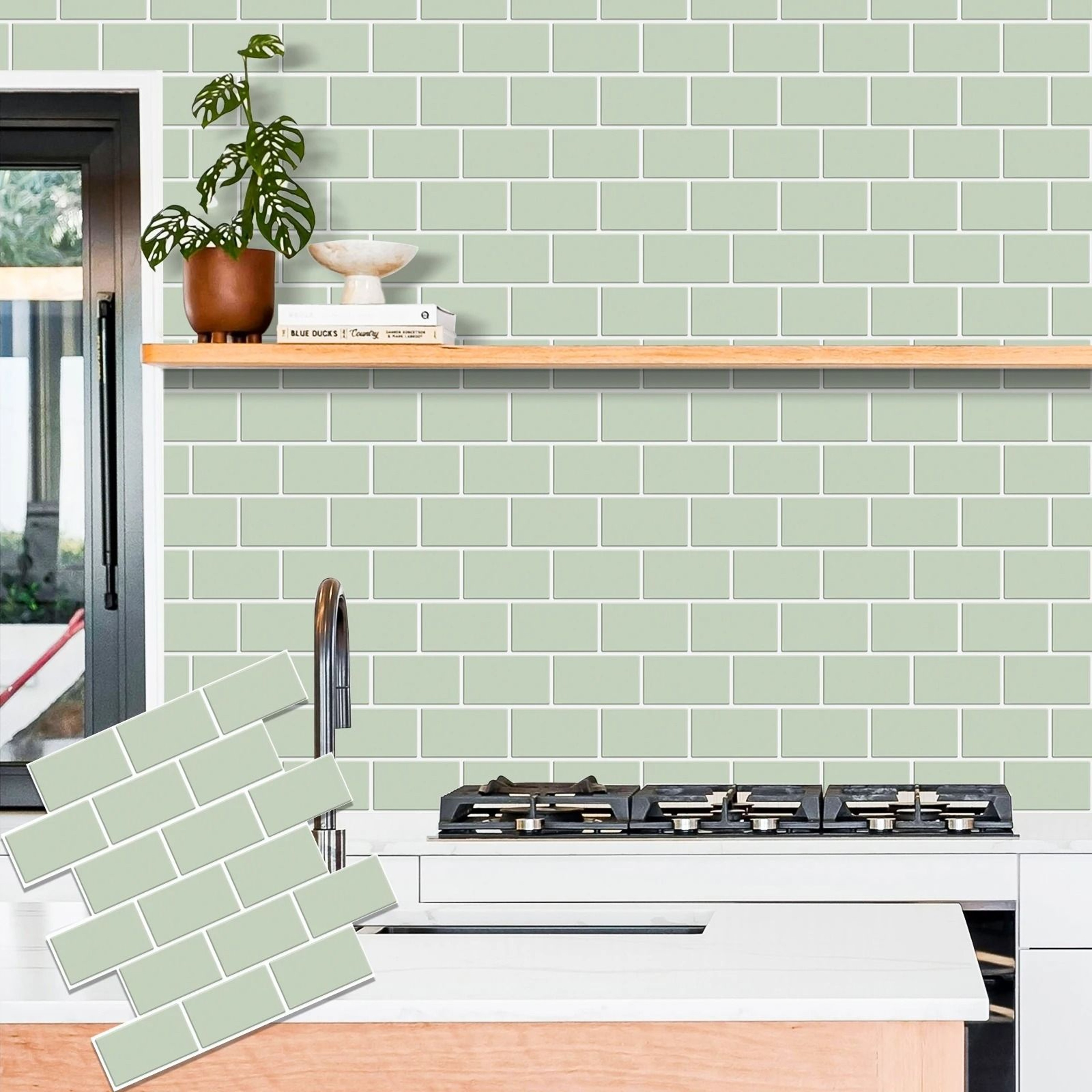 5 Pack Subway Tile Wall Sticker Peel And Stick Thicker Backsplash 3D Wallpaper Sheets For Kitchen B 0