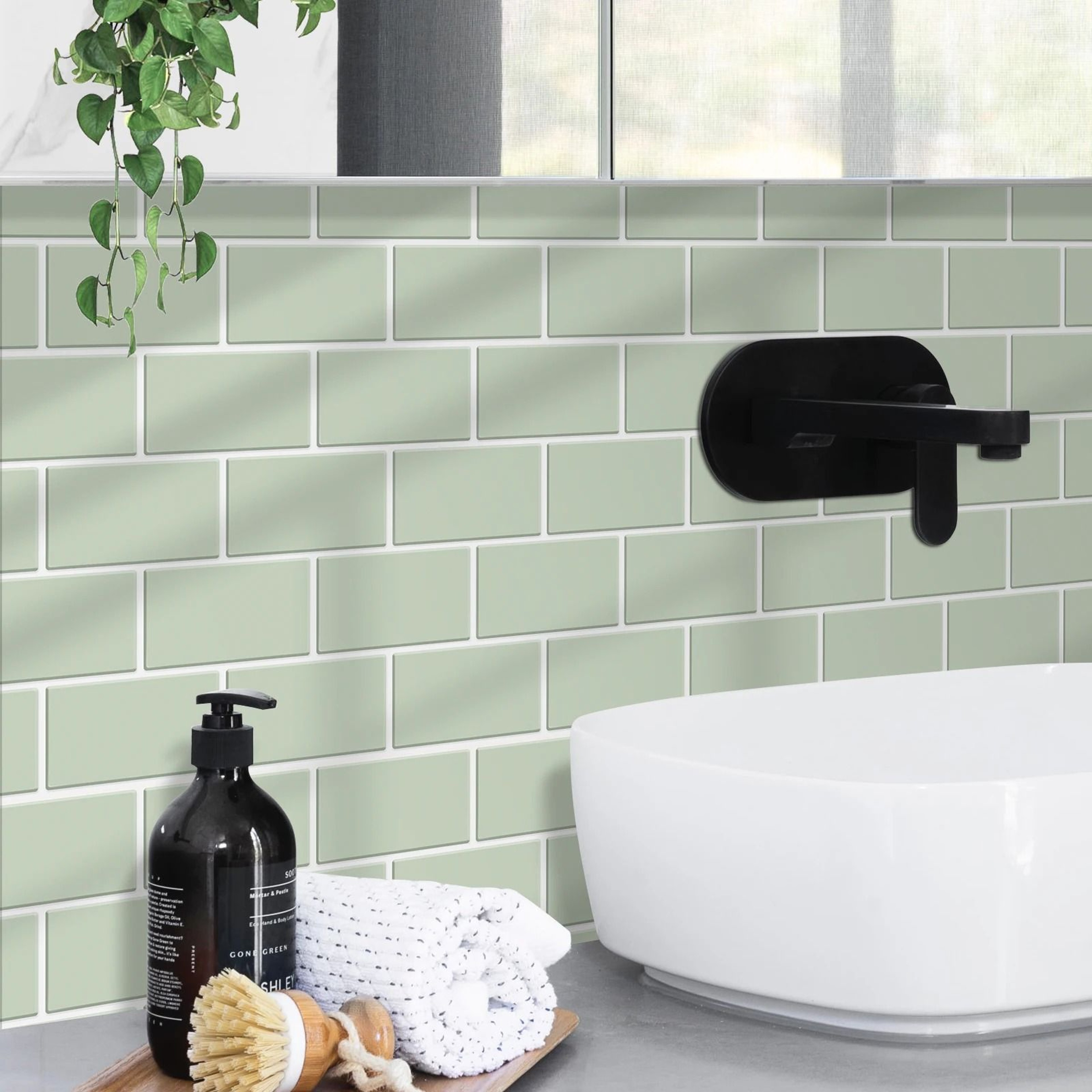 5 Pack Subway Tile Wall Sticker Peel And Stick Thicker Backsplash 3D Wallpaper Sheets For Kitchen B 1