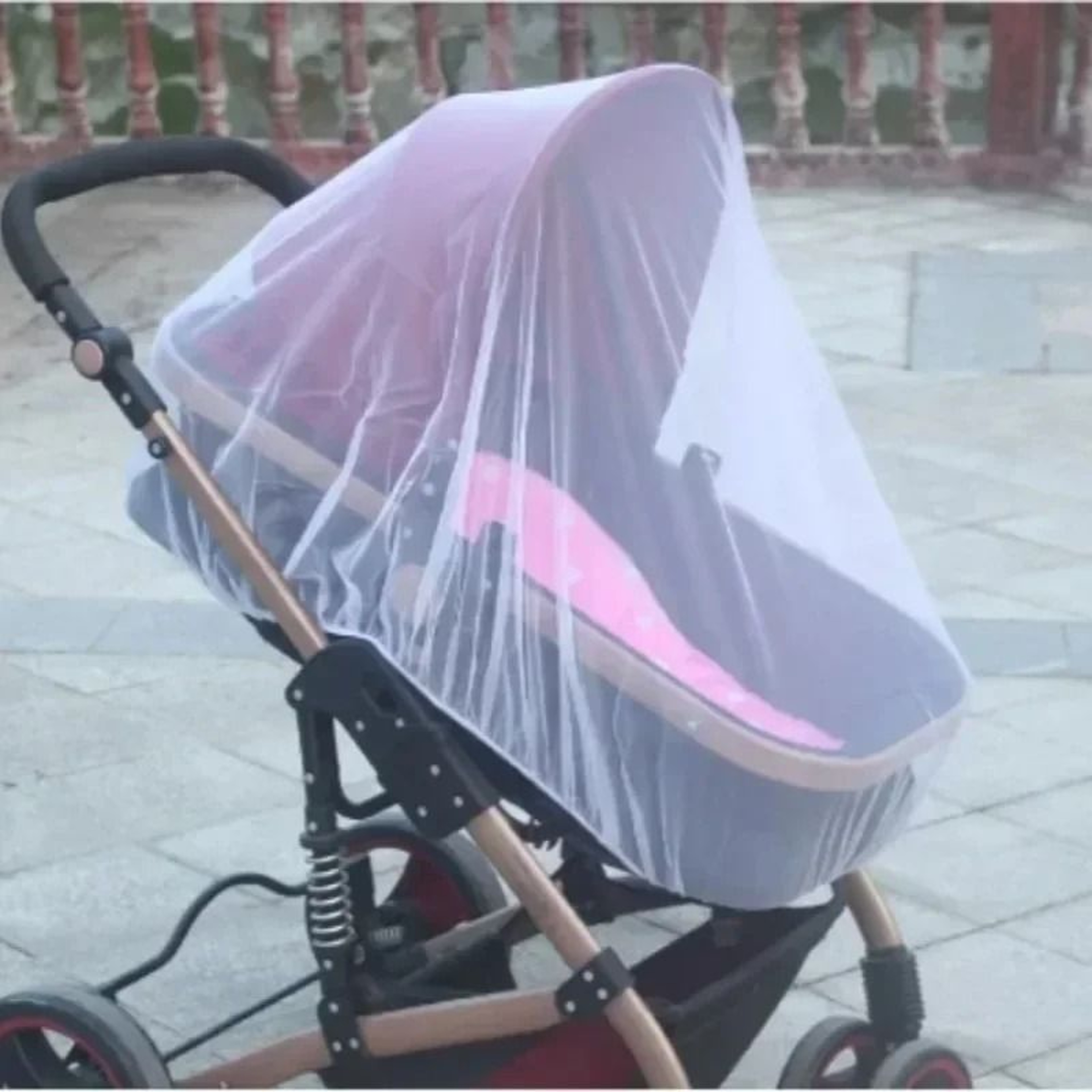 Universal Baby Stroller Mosquito Net Elastic Washable Mesh Protective Cover For Bassinets And Cribs 1