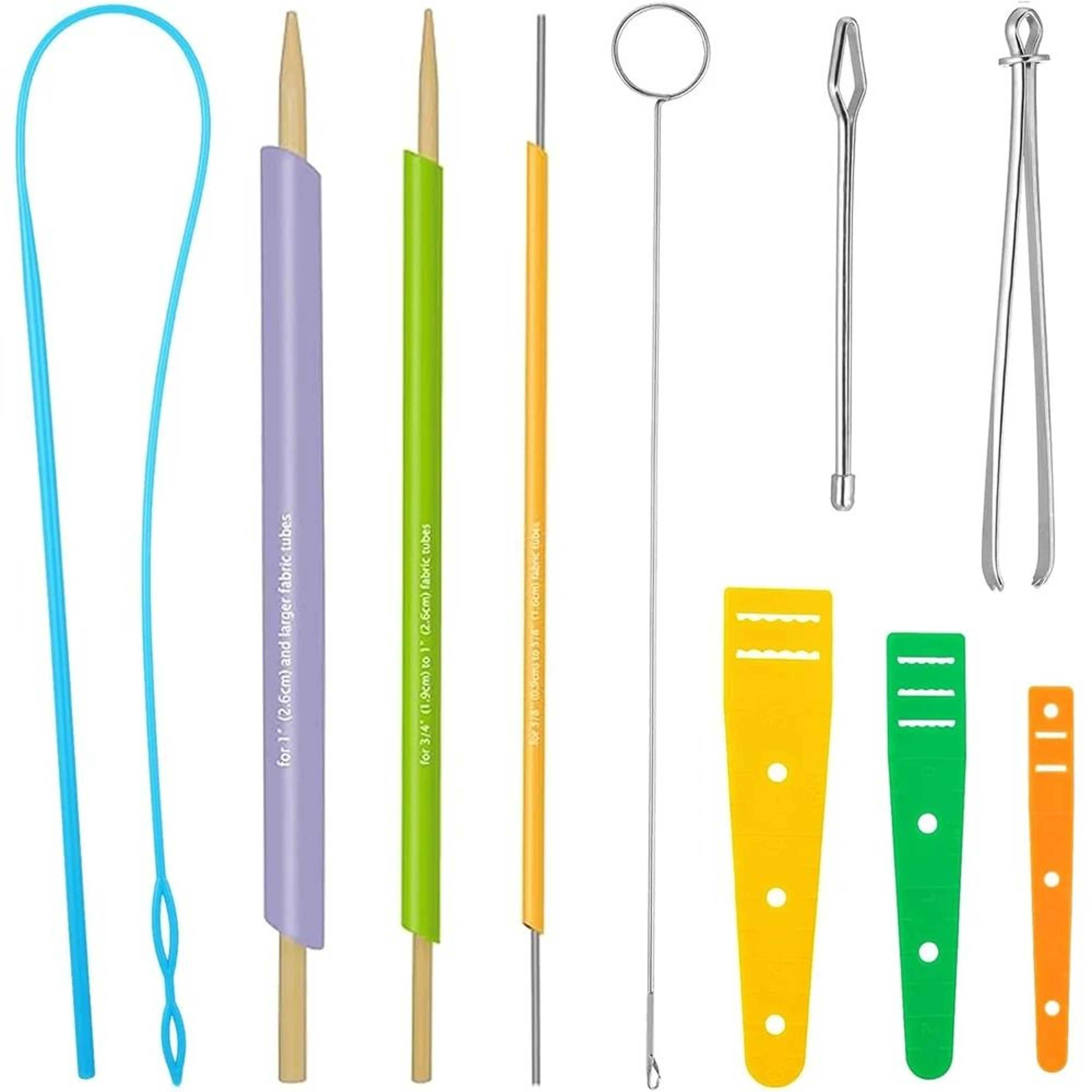 13 Pieces Quick Tube Fabric And Drawstring Threading Threader Set For Sewing Bags Cloth Doll Making 0