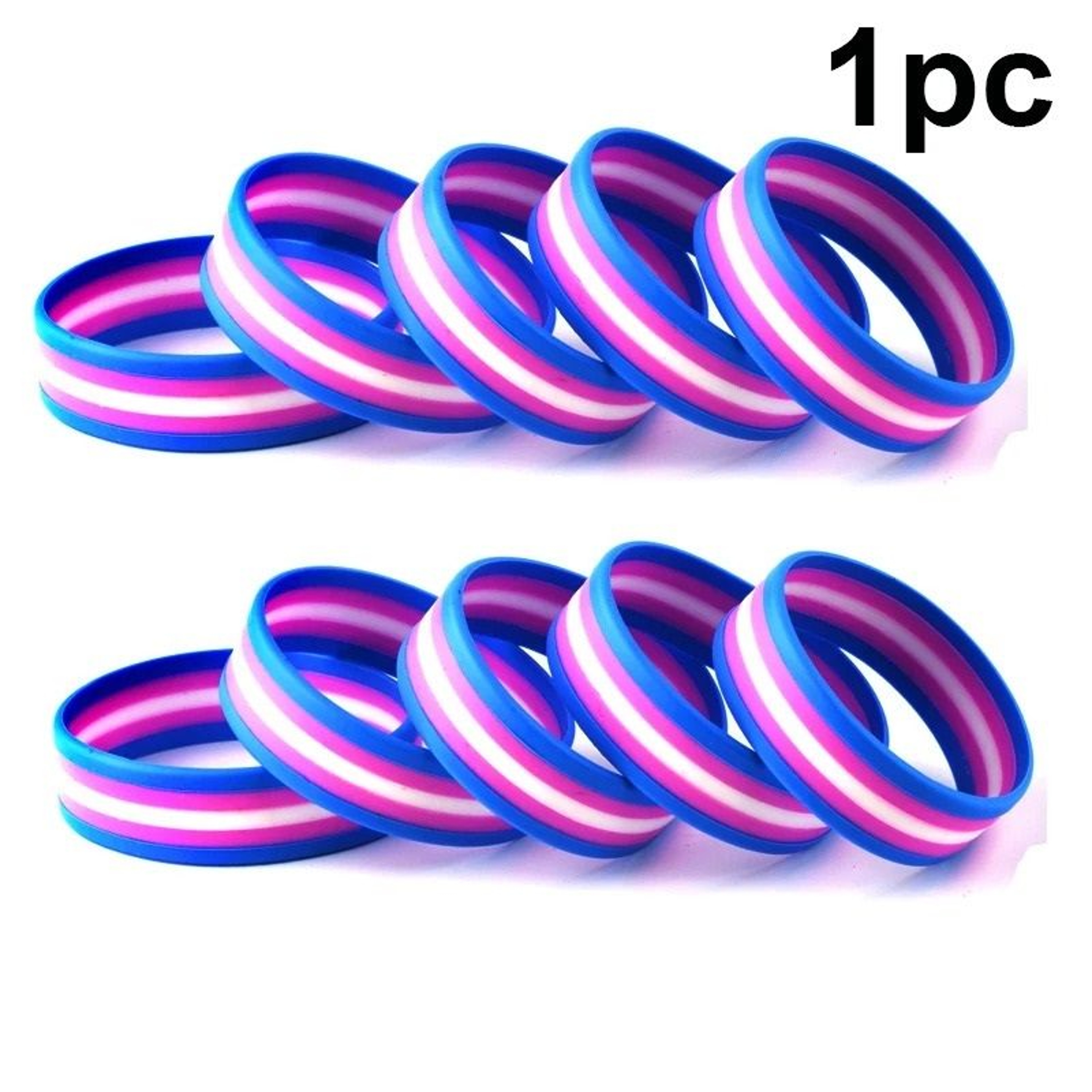 1 Piece Nonbinary LGBT Pride Rainbow Pansexual Asexual Genderqueer Bisexual Silicone Wristband Brac 2