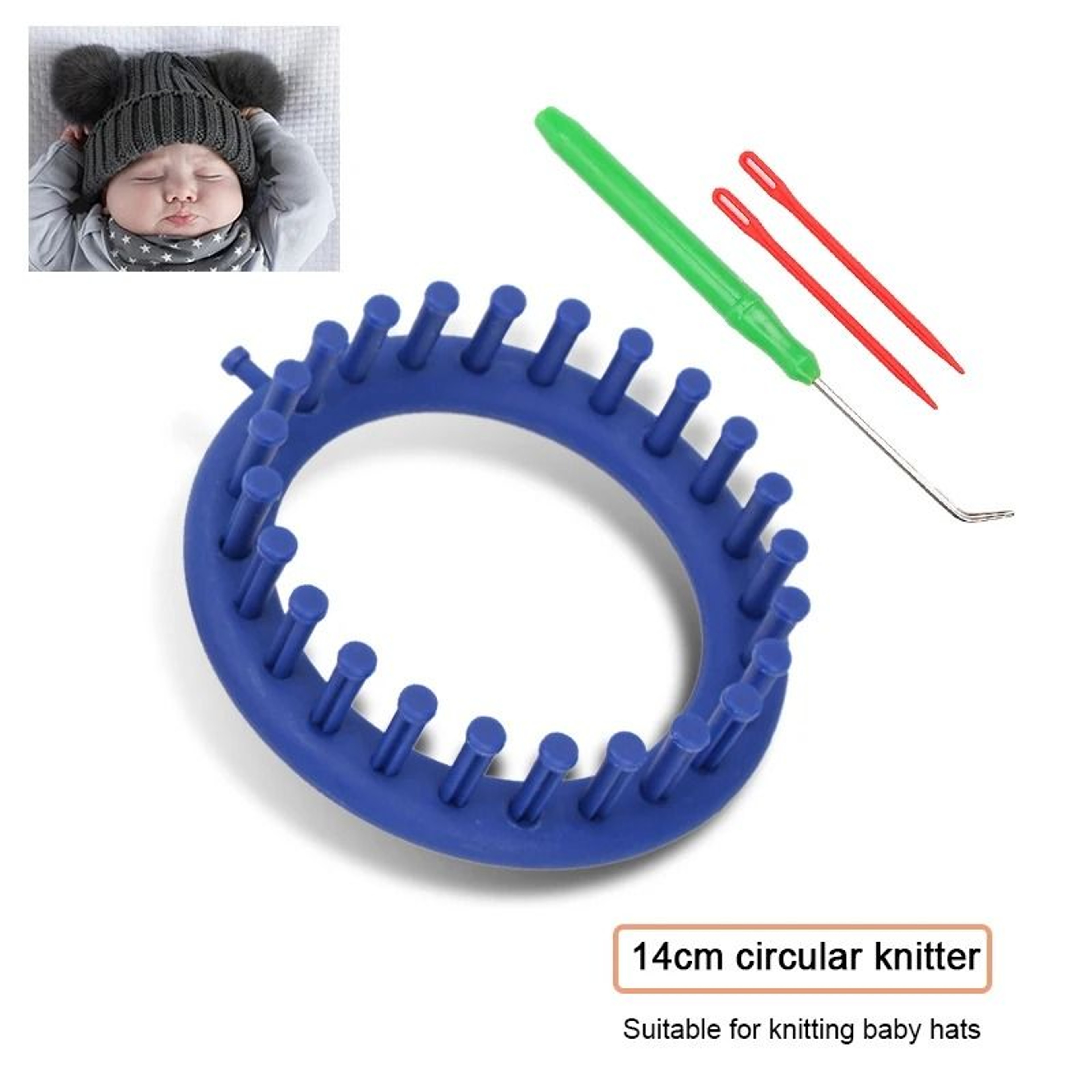 Round Knitting Loom Craft Tool Set With Crochet Hook And Needles For DIY Hat Scarf Sweater 6