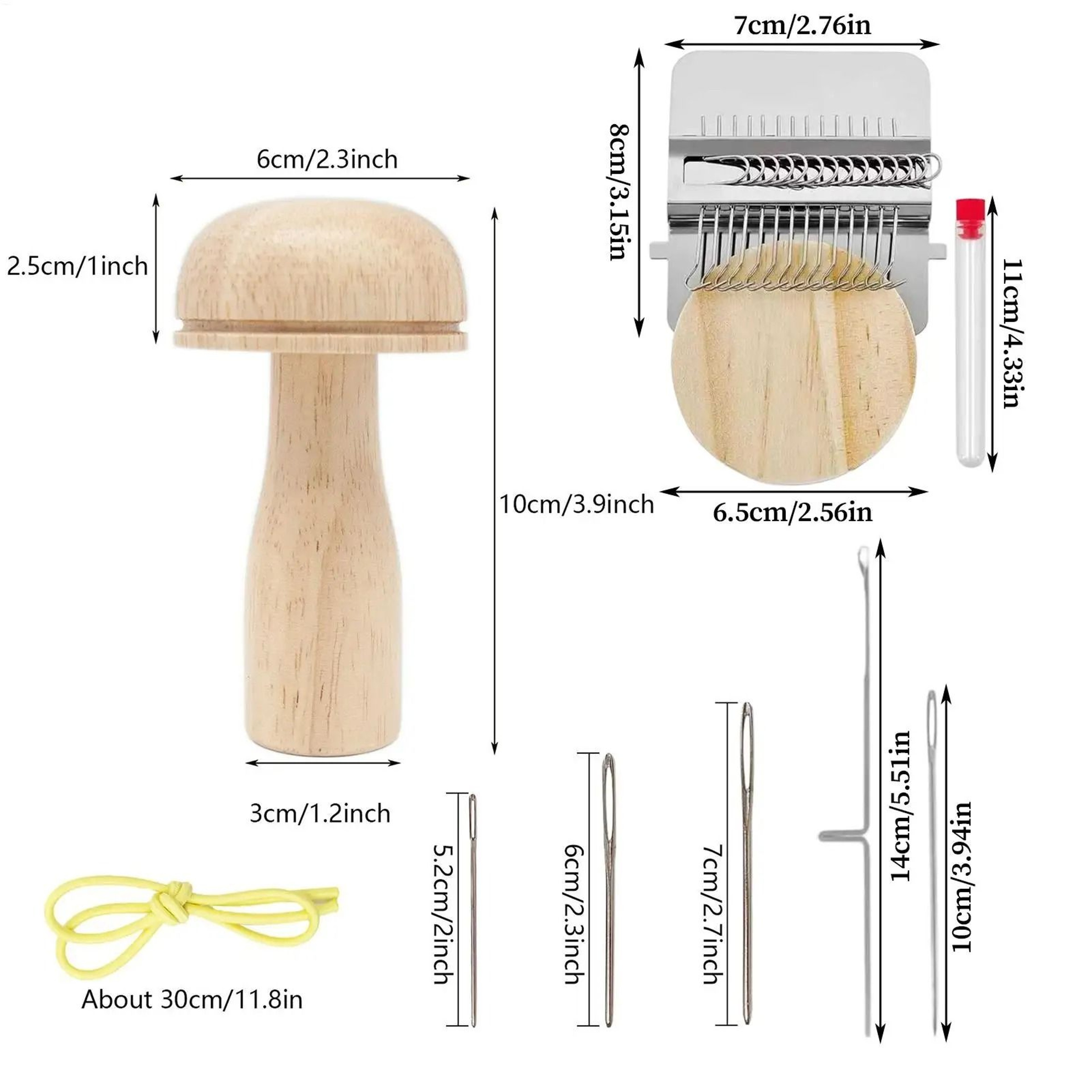 Wooden Darning Mushroom Repair Tool Kit For Socks Sweaters Jeans Clothing 5