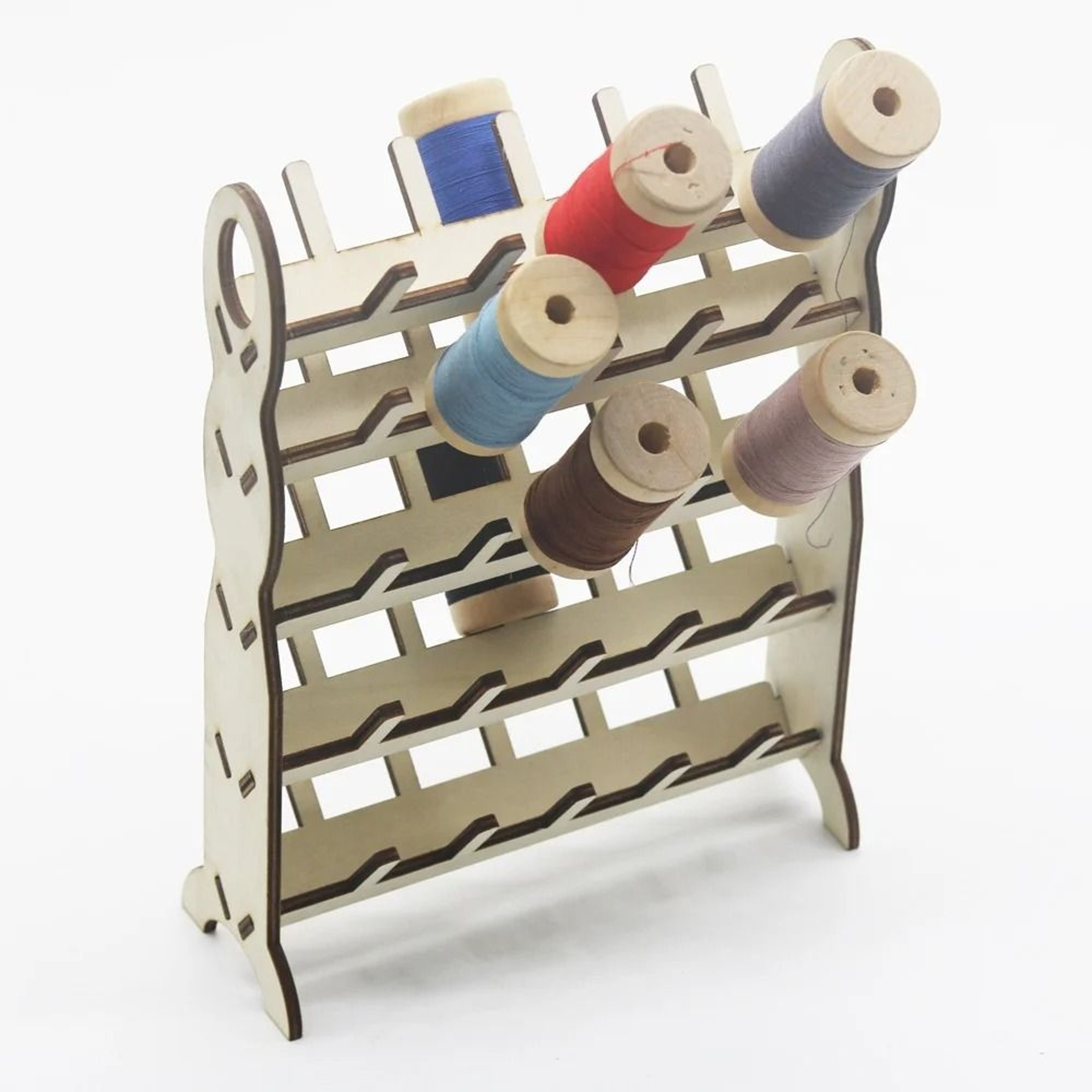 50 Spools Detachable Wooden Thread Rack Organizer Sewing Embroidery Cones Stand 5