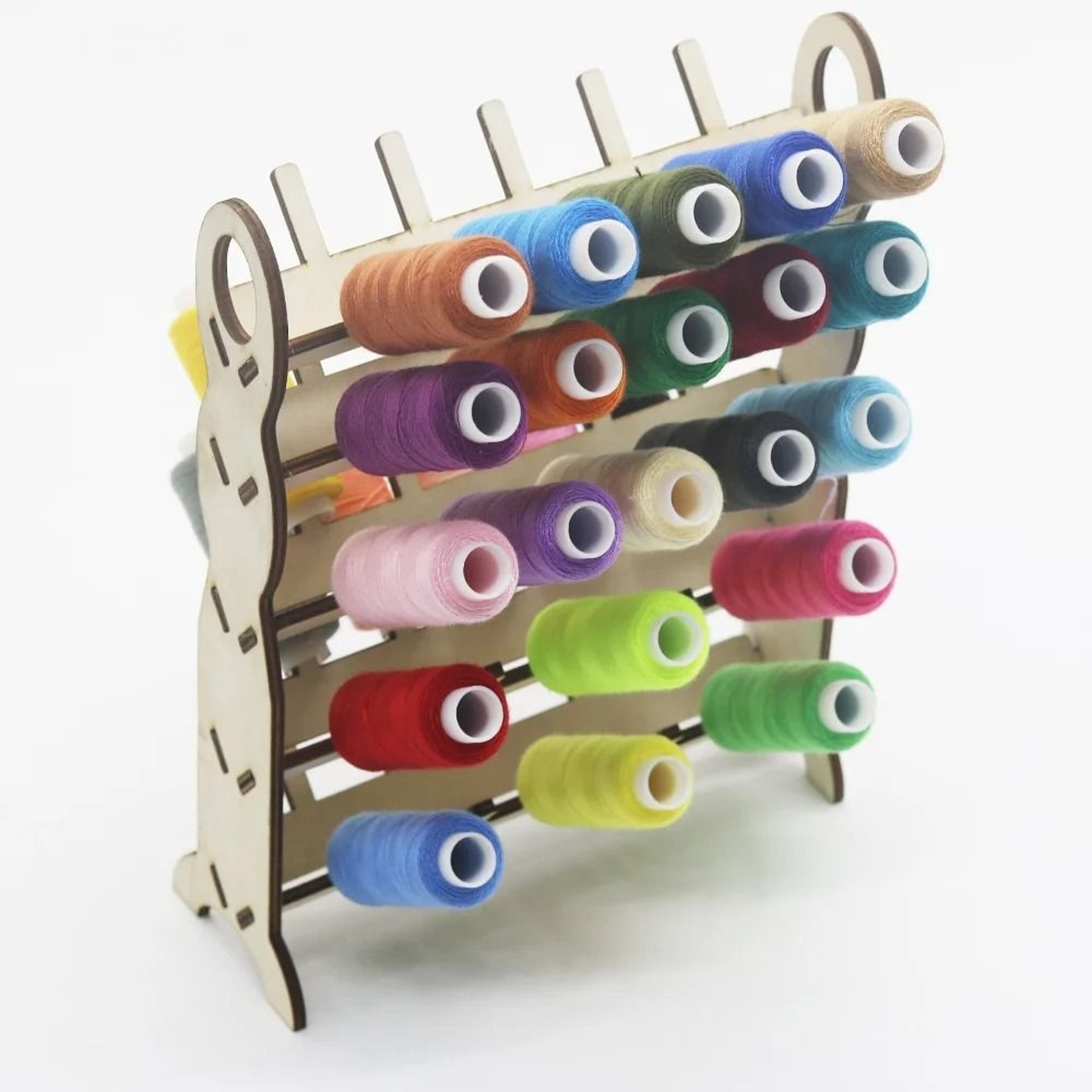 50 Spools Detachable Wooden Thread Rack Organizer Sewing Embroidery Cones Stand 1