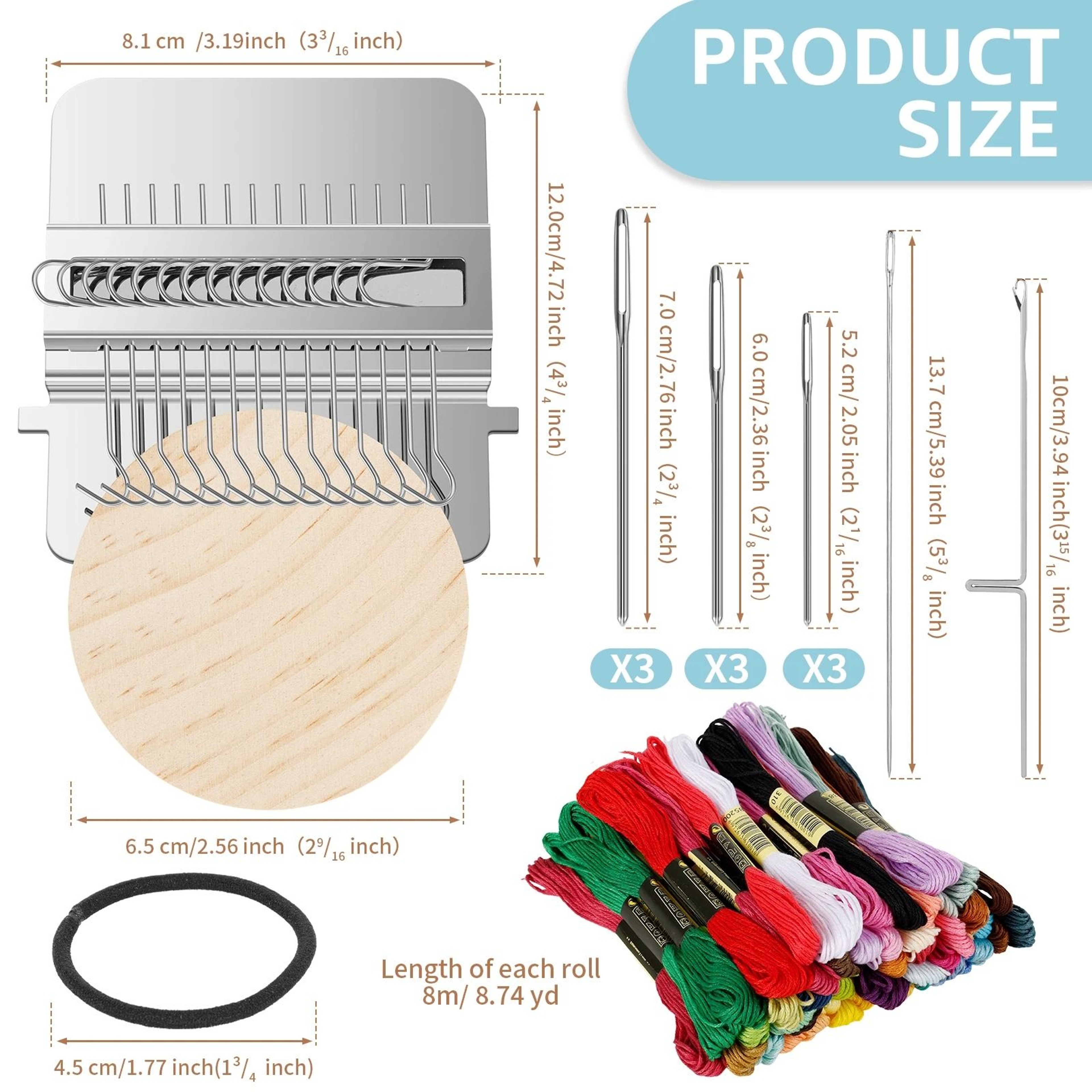 Upgrade Knit Patch Darning Kit Mini Darning Loom Machine with 14 Hooks for Quick Sewing Repair – view 1