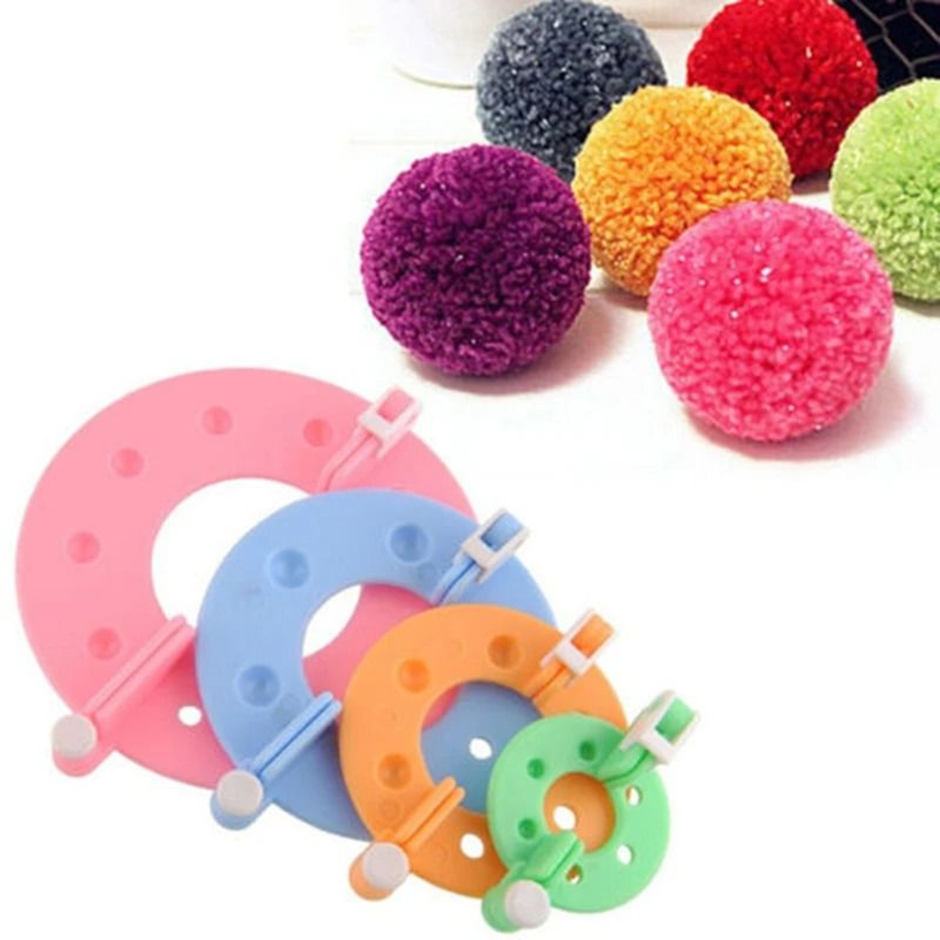 4 Sizes DIY Pom Pom Maker Fluff Ball Weaver Set For Craft Knitting 0