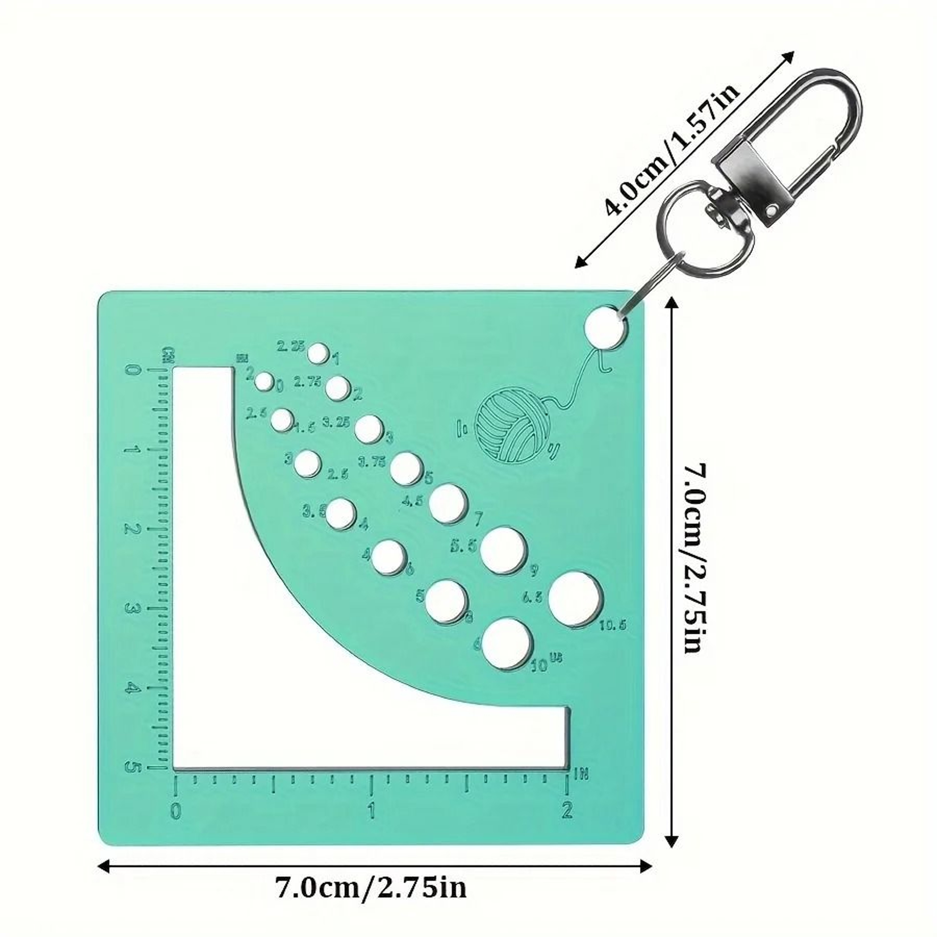 Portable Multifunctional Knitting Needle Gauge Measuring Ruler For Crochet And Sewing Tools 10