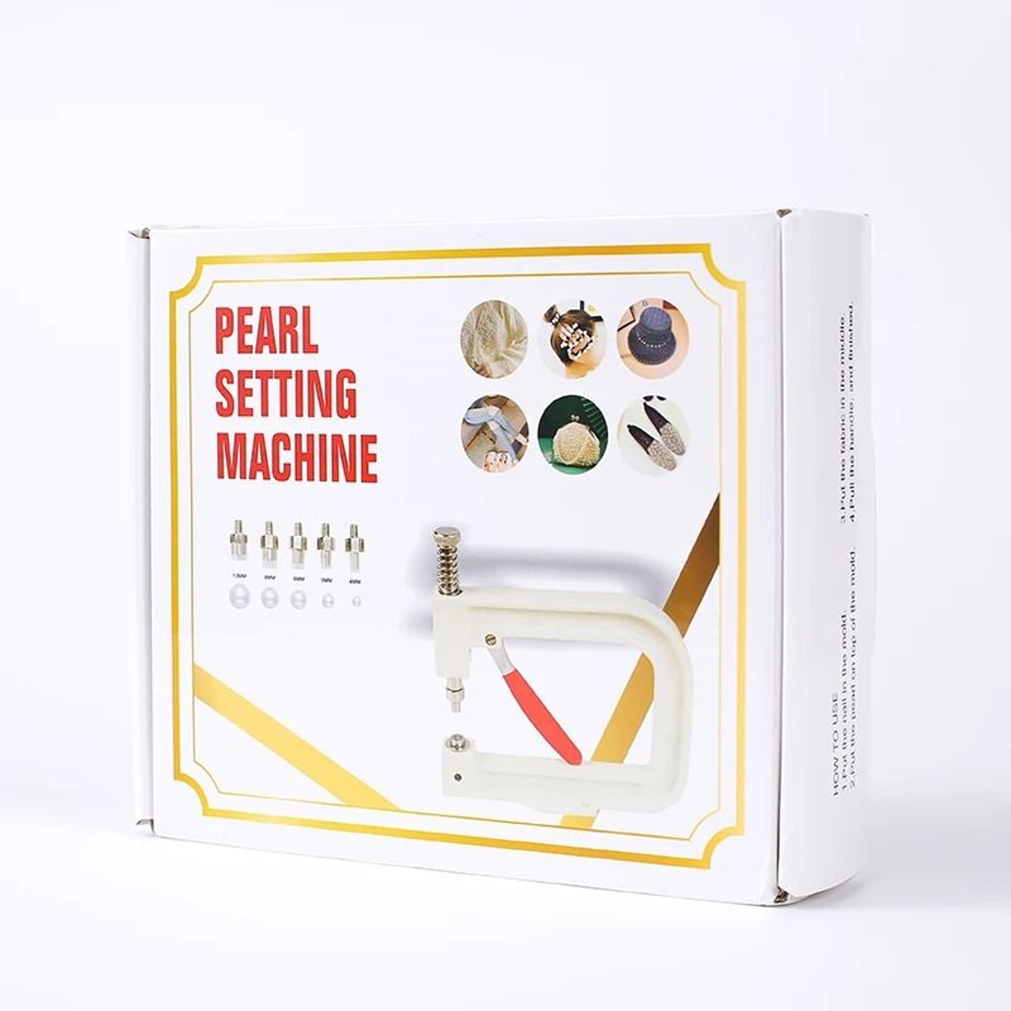 Handmade Pearl Setting Machine Inlay Tool With Round Pearl Beads And Rivet Studs 5