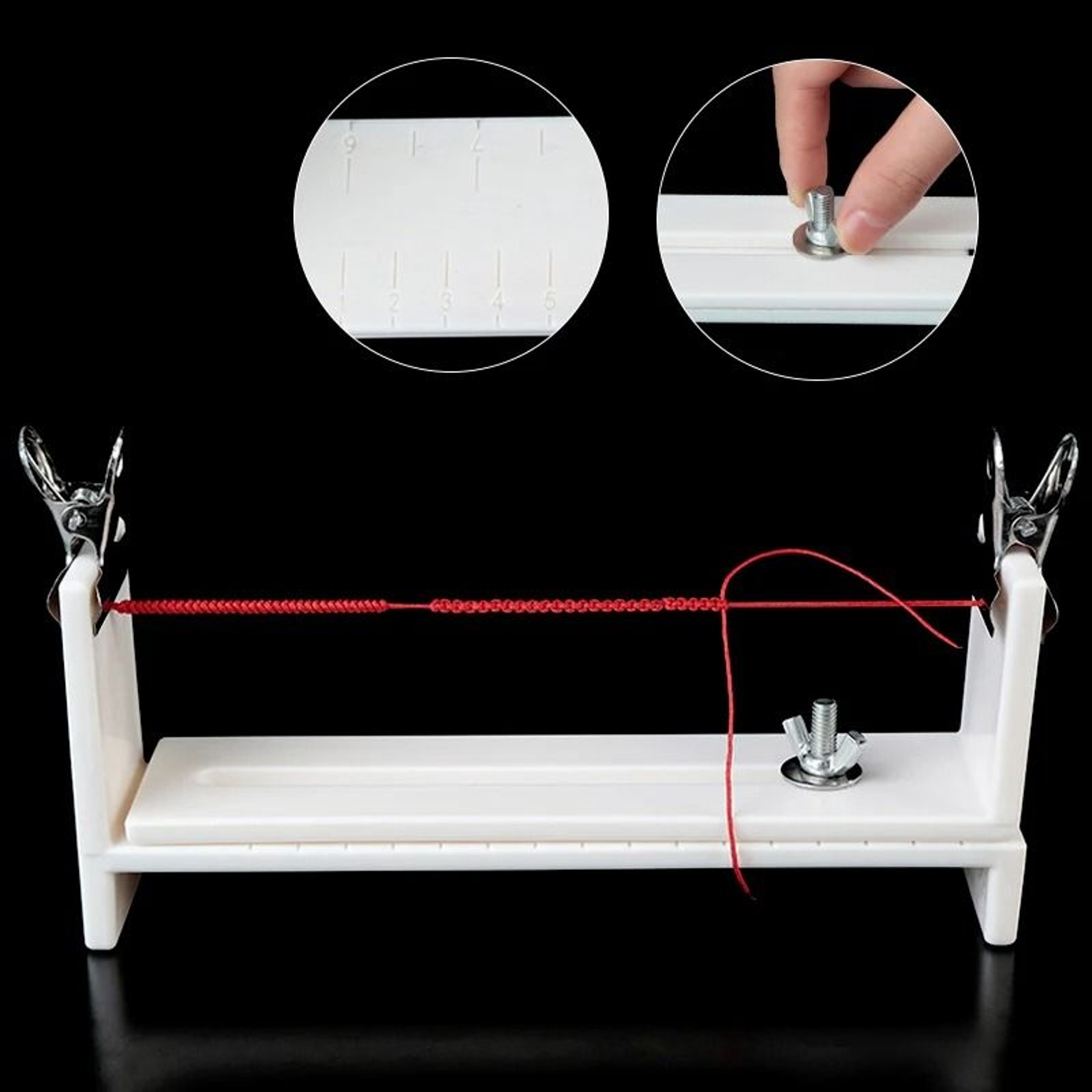 DIY Red Rope Braiding Frame Handmade Fixed Plate Tool For Thread Bracelet Weaving 3