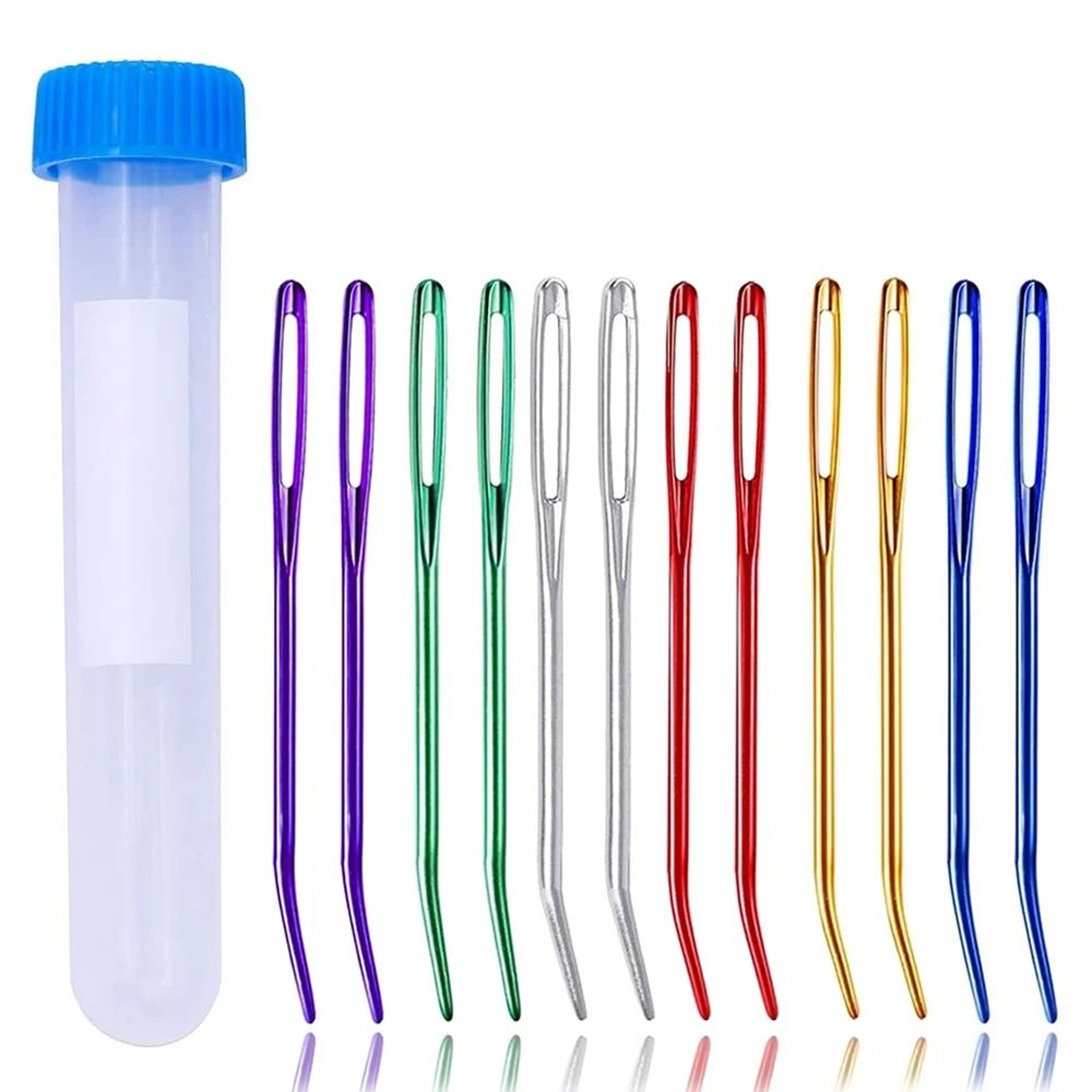 6 To 18 Pieces Boxed Aluminum Bent Tip Tapestry Needles Set With Big Eye 0