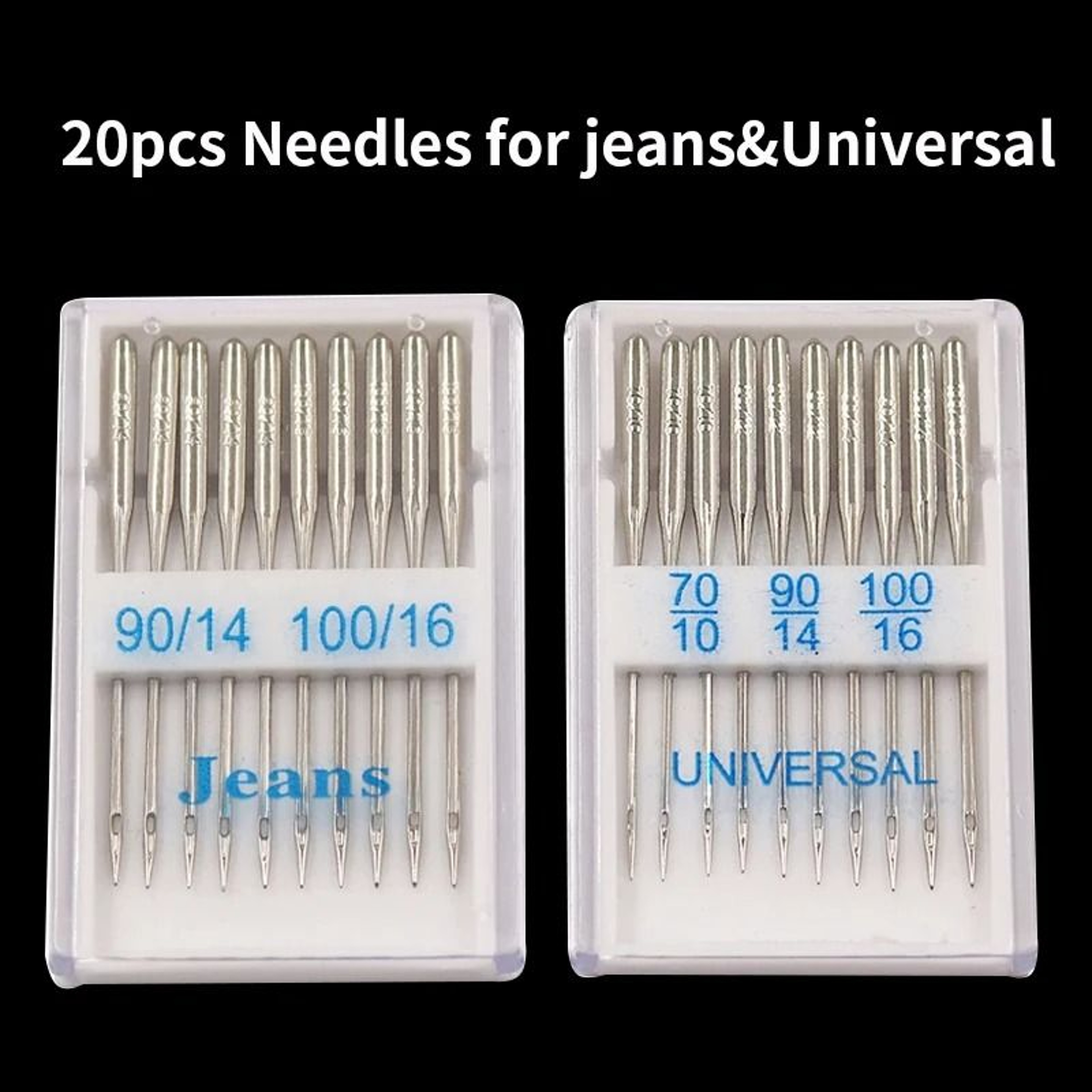 20 Pieces Universal Jeans Sewing Machine Needles Set Regular Point And Ball Point 0