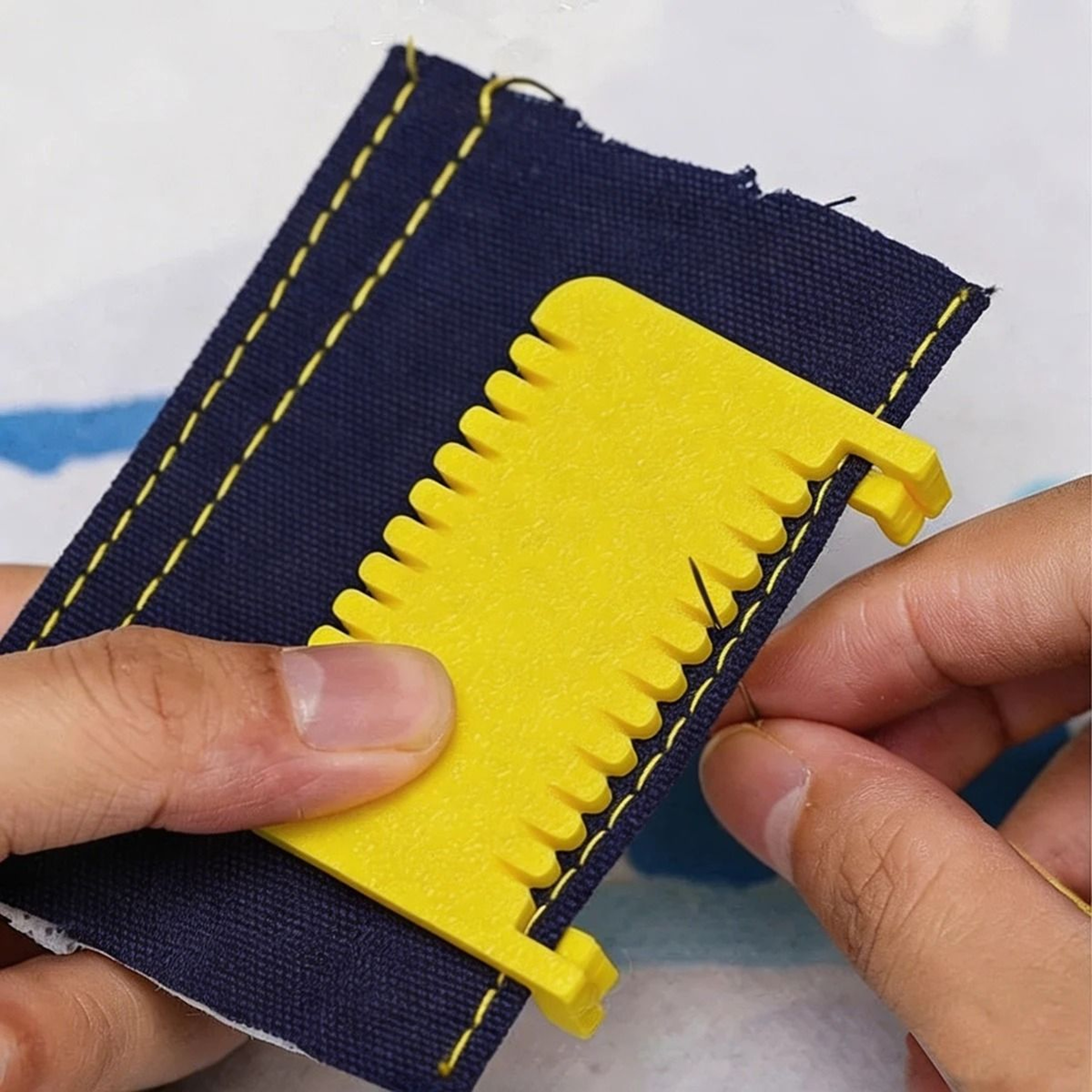 Adjustable Hand Sewing Stitch Guide Tool Clip On Seam Ruler Edge Spacer Template Kit For Fabric Lea 0