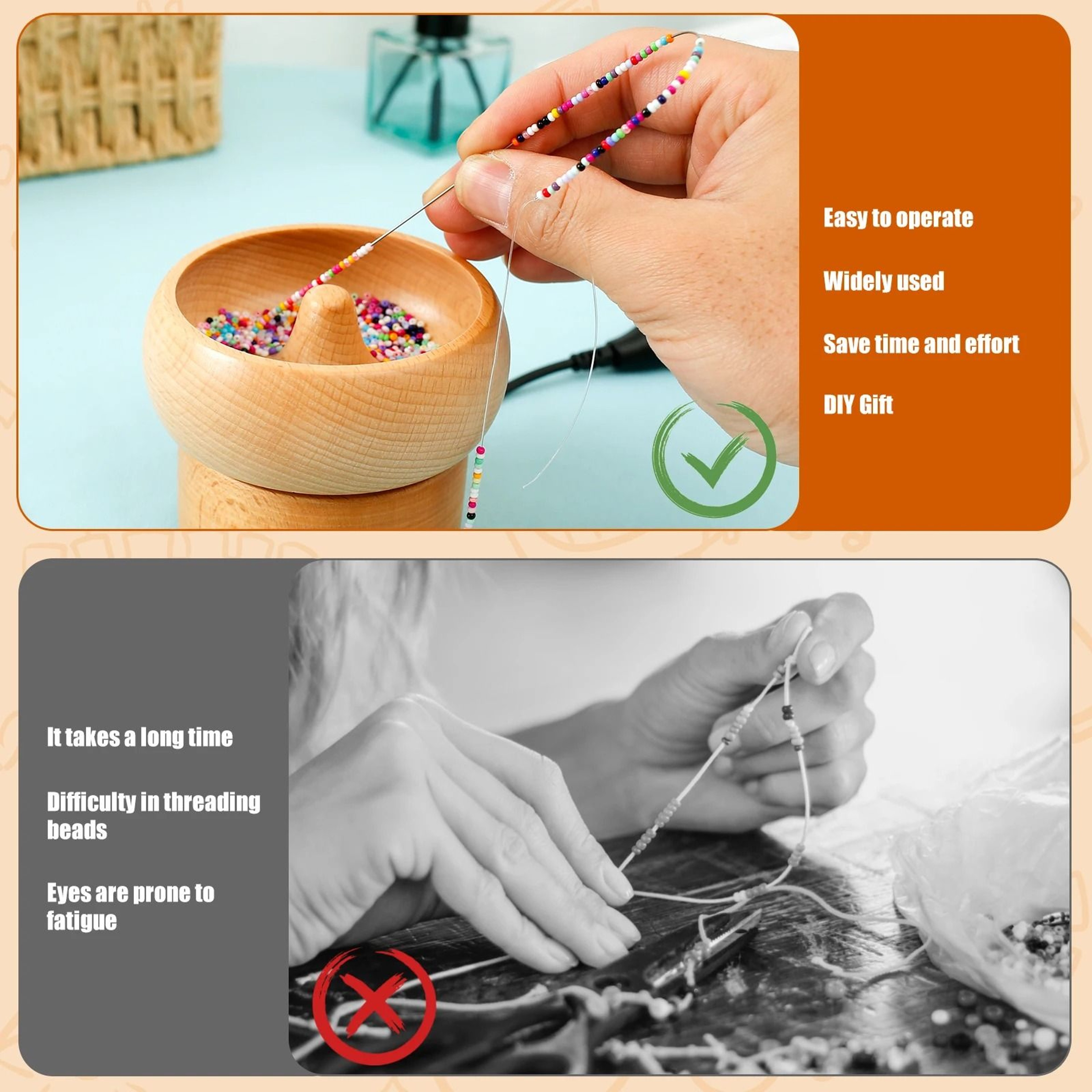 Electric Bead Spinner Machine With Needles And Thread For DIY Bracelet And Necklace Making 3