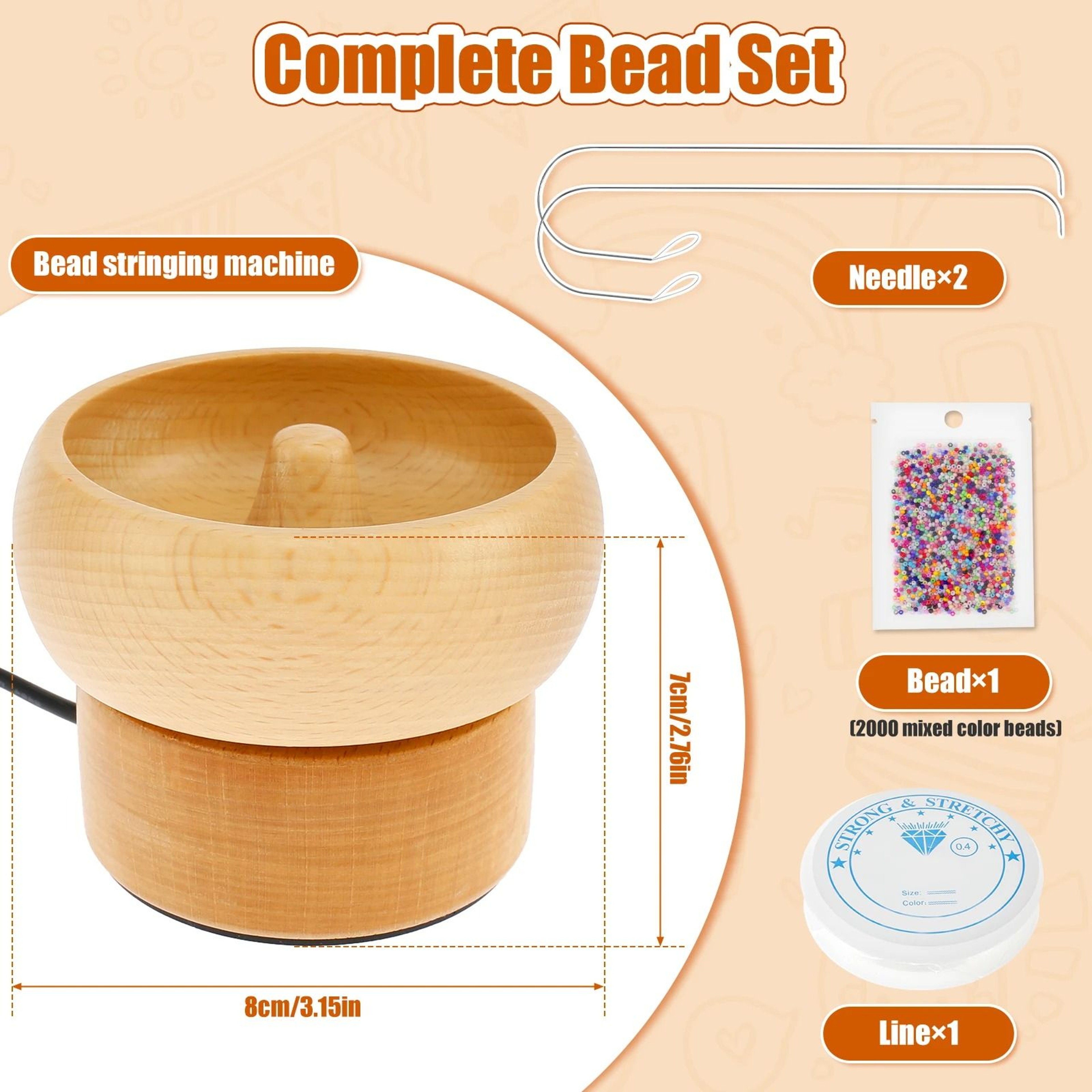 Electric Bead Spinner Machine With Needles And Thread For DIY Bracelet And Necklace Making 6