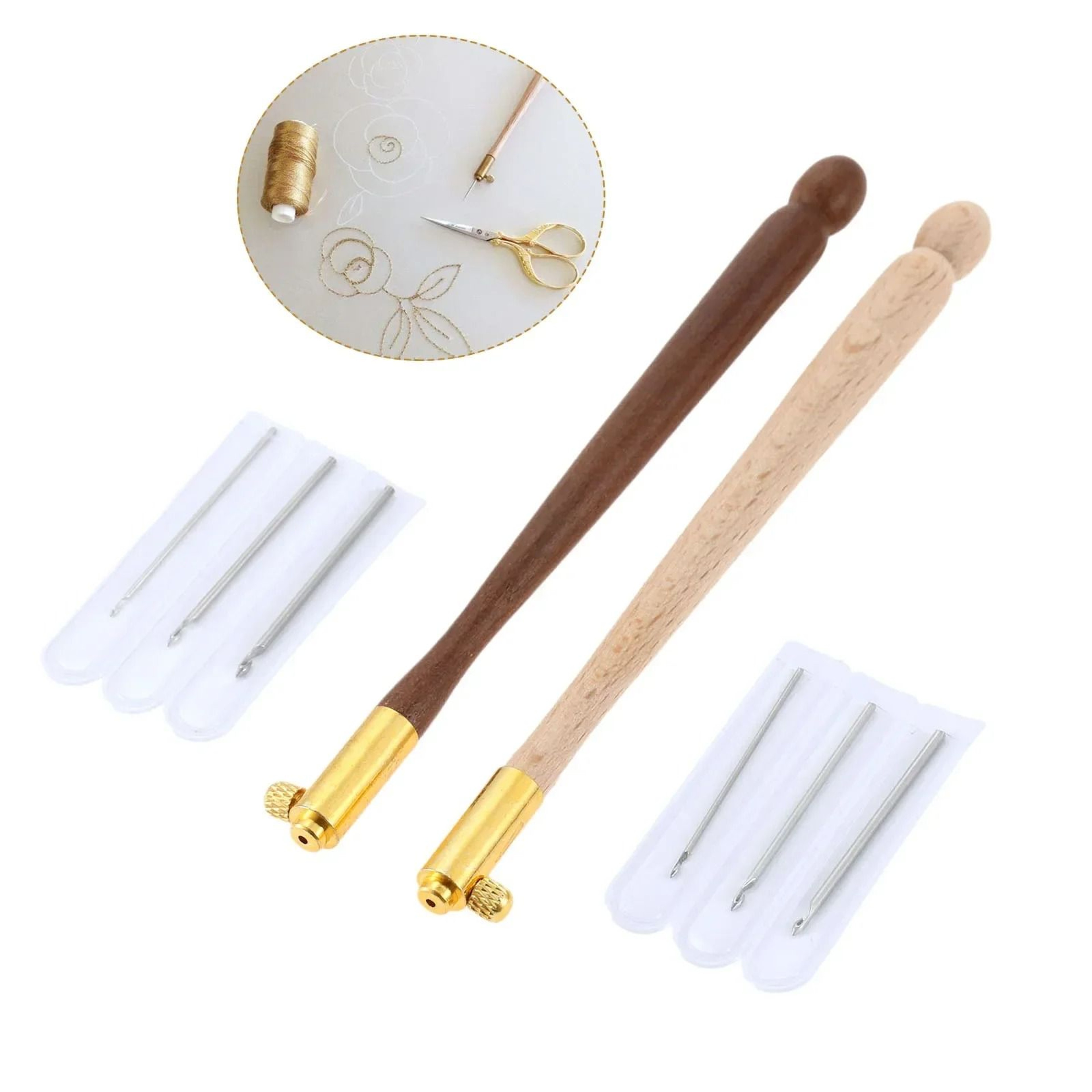 Tambour Crochet Hook Set With Handle And 3 Needles For Luneville Bead Embroidery 3