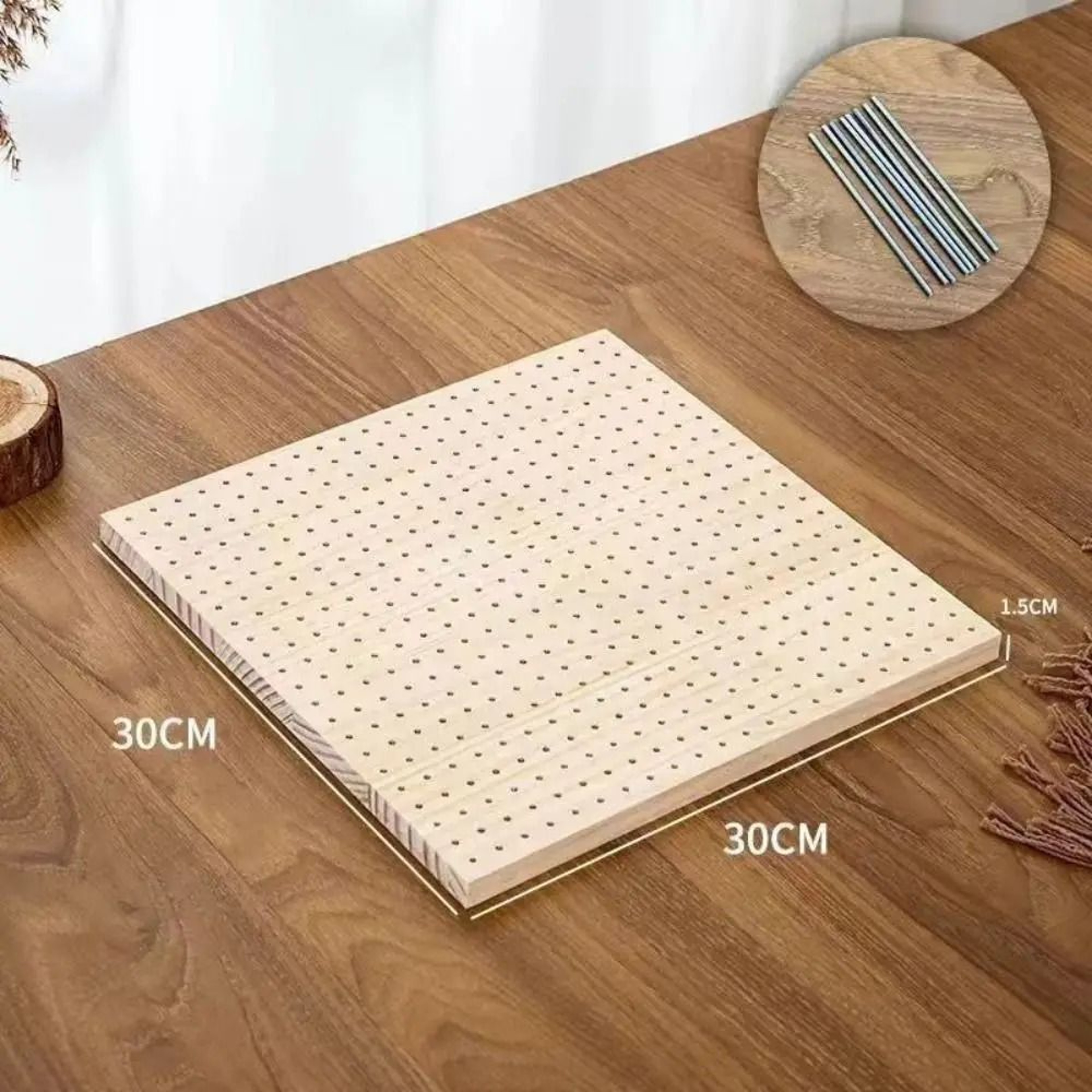 Square Wooden Crochet Blocking Board Set With Stainless Steel Pins For Knitting And Granny Squares 4
