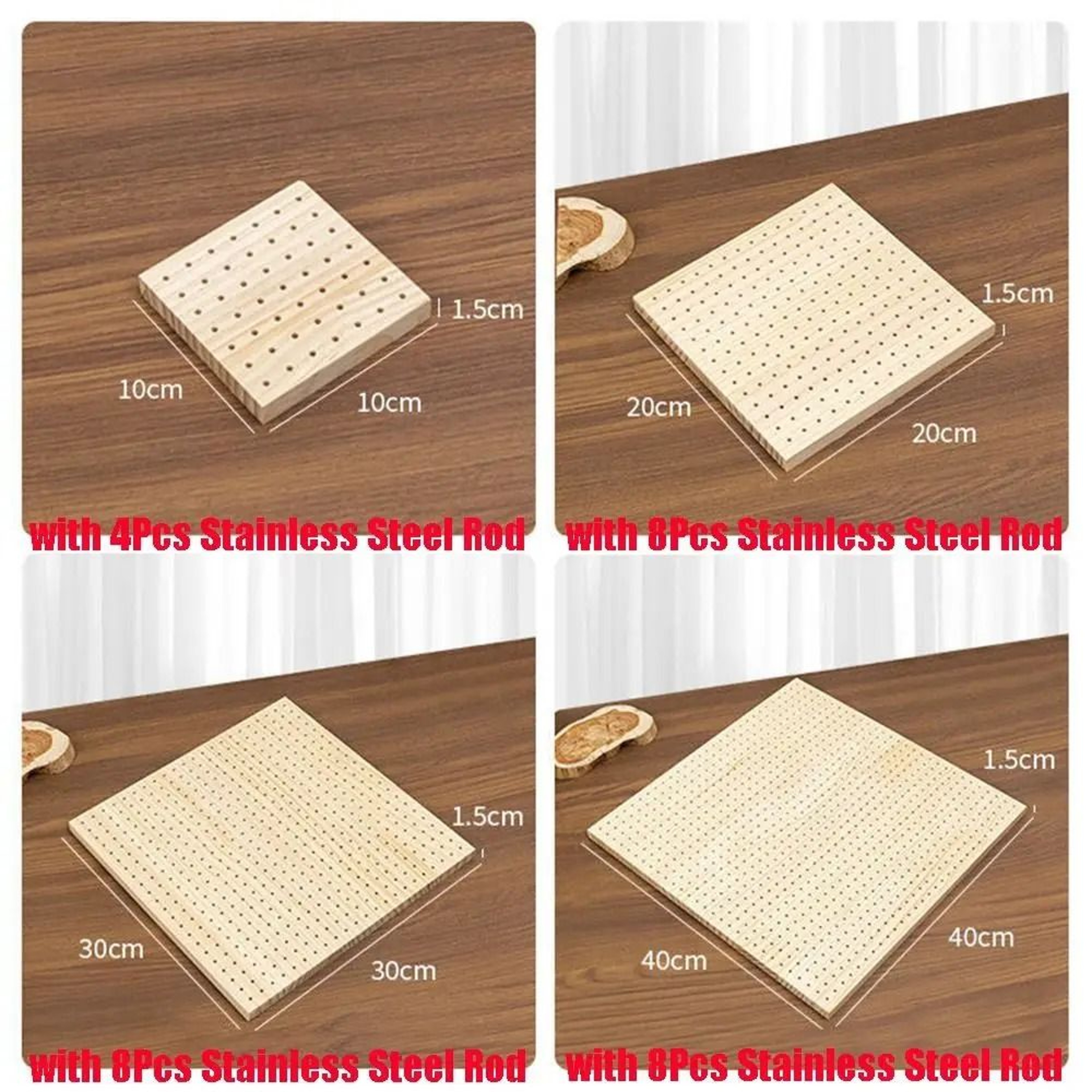 Square Wooden Crochet Blocking Board Set With Stainless Steel Pins For Knitting And Granny Squares 5
