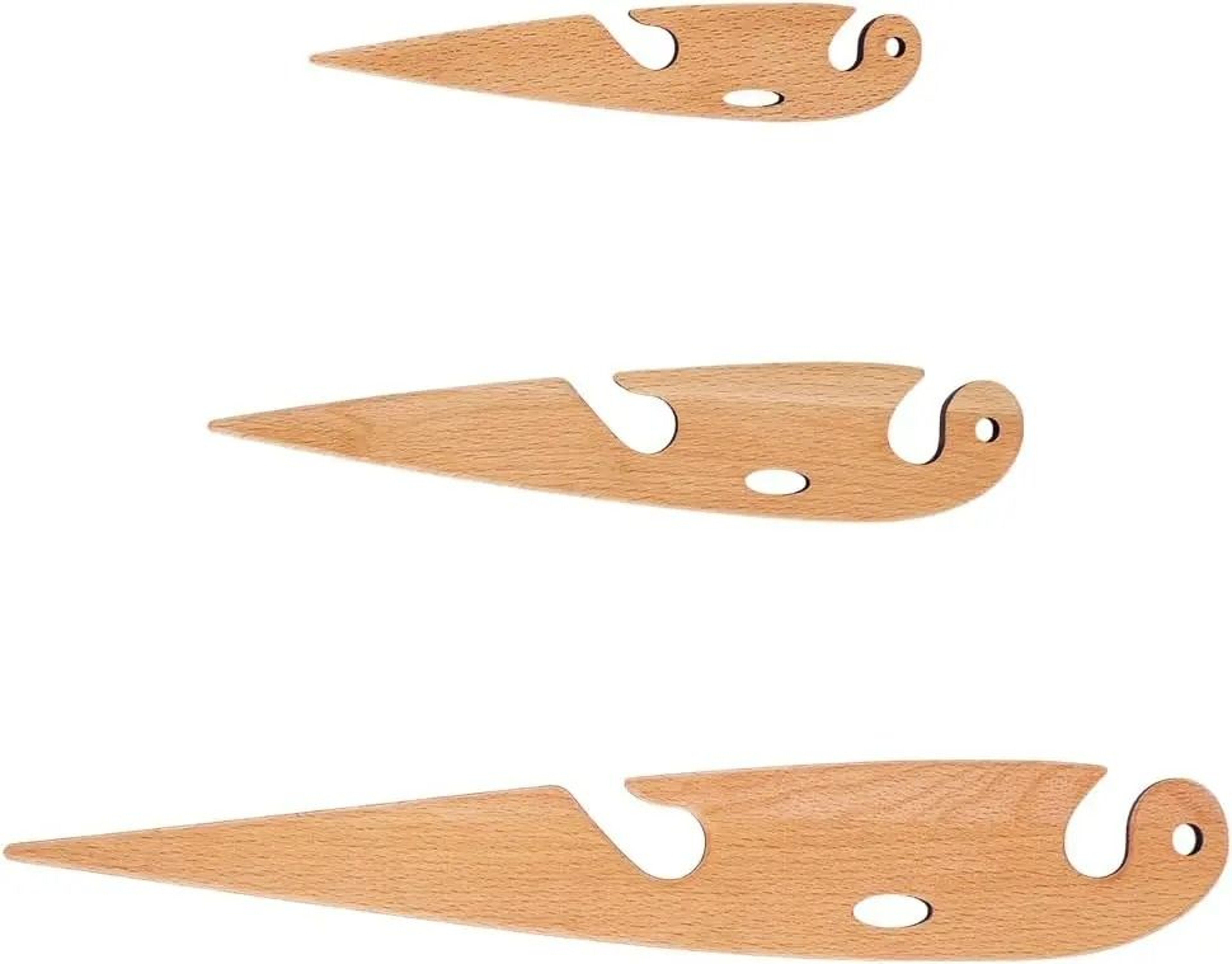 3 Piece Beech Wood Weaving Shuttle Set For Tapestry Loom Handcrafts And DIY Weaving 5