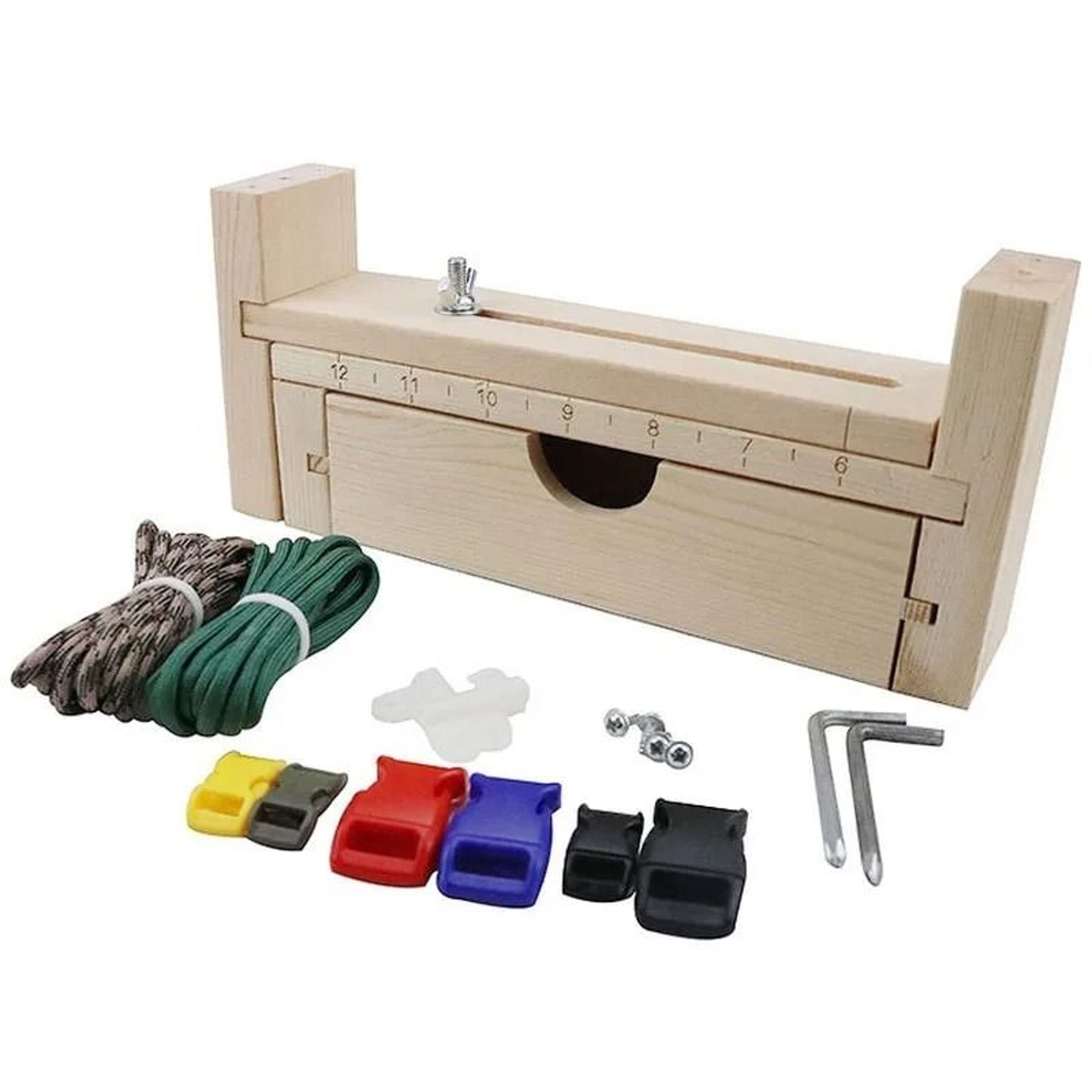 Adjustable Wooden Paracord Bracelet Jig Set And Rope Weaving Workbench Platform 0