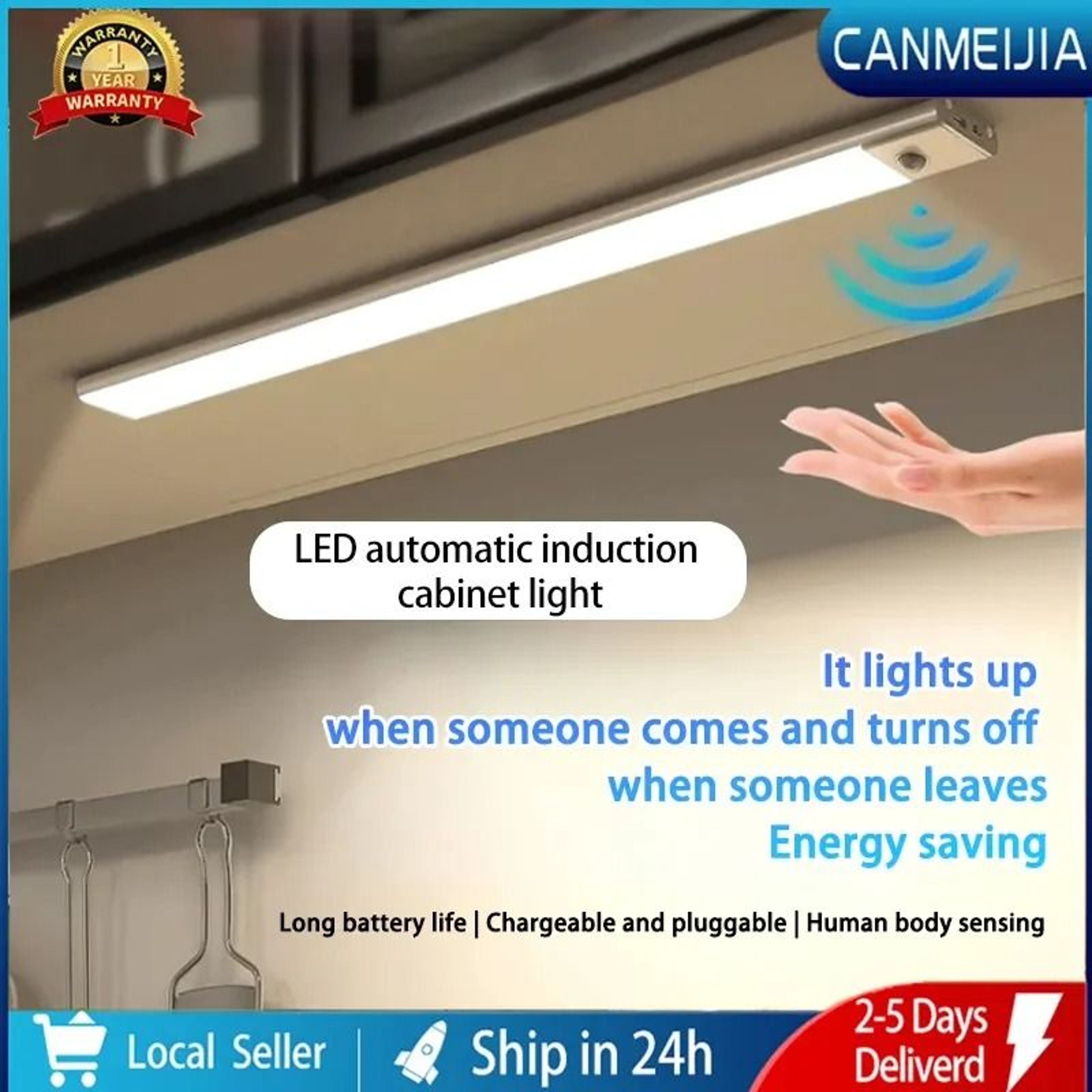 Wireless Rechargeable LED Motion Sensor Cabinet Light And Dimmable Wall Lamp For Wardrobes And Kitc 1