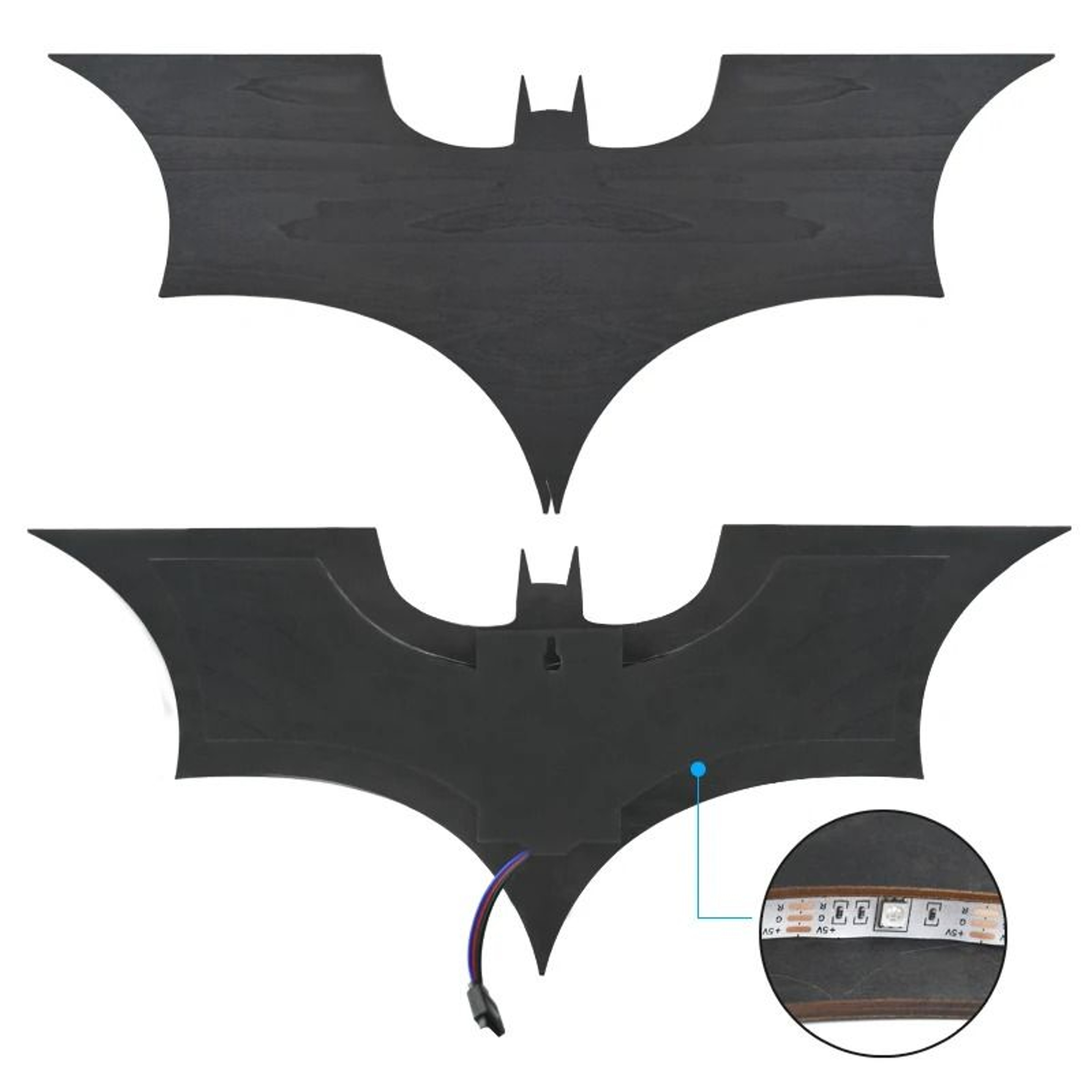 Creative 3D Bat RGB LED Mirror Wall Light With Remote Control For Bedroom And Living Room 4