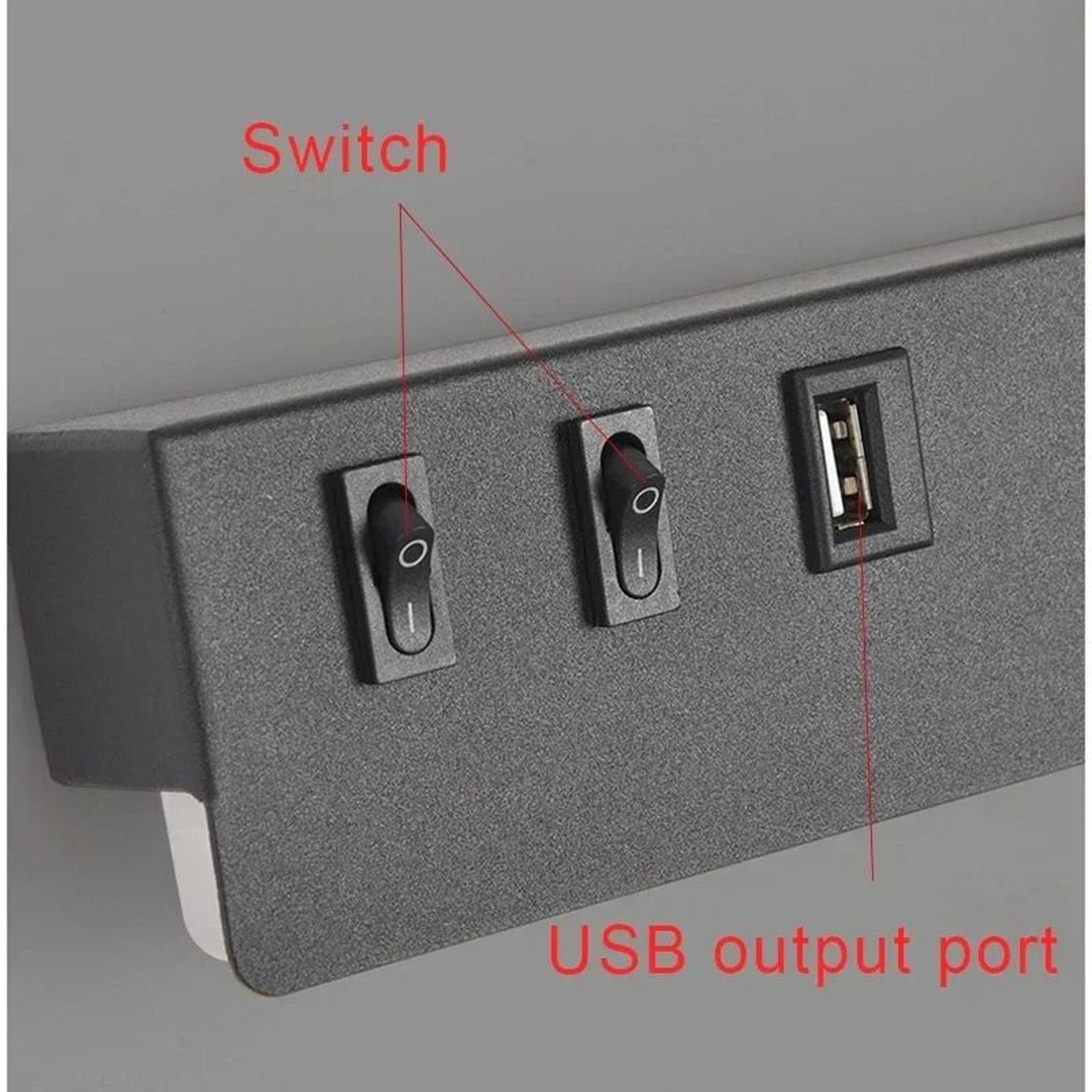 Modern Rotatable LED Bedside Wall Light Sconce With USB Charging Port And Integrated Switch 5