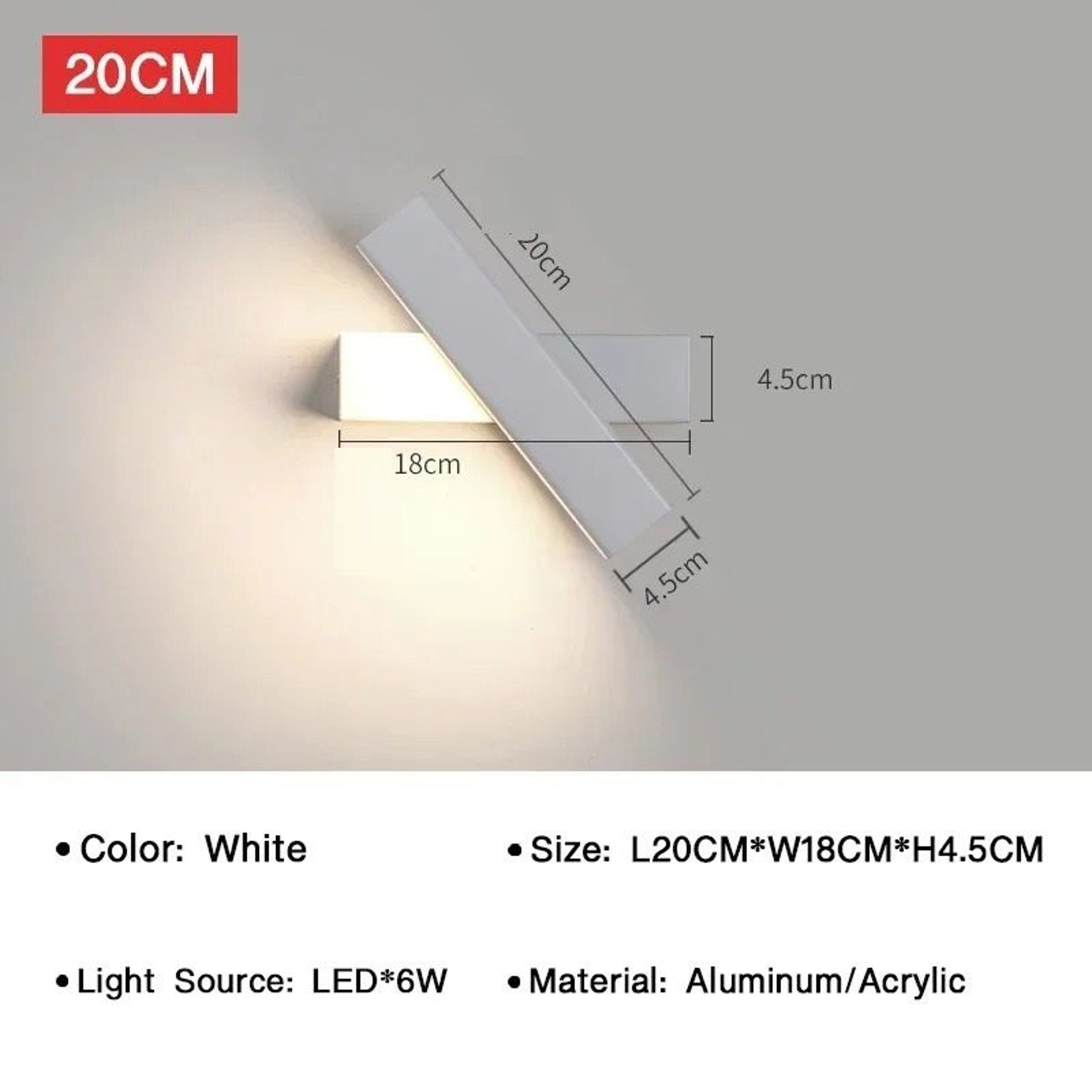 Modern 350 Degree Rotatable LED Wall Sconce Lamp For Bedroom Bedside Living Room And Corridor 6