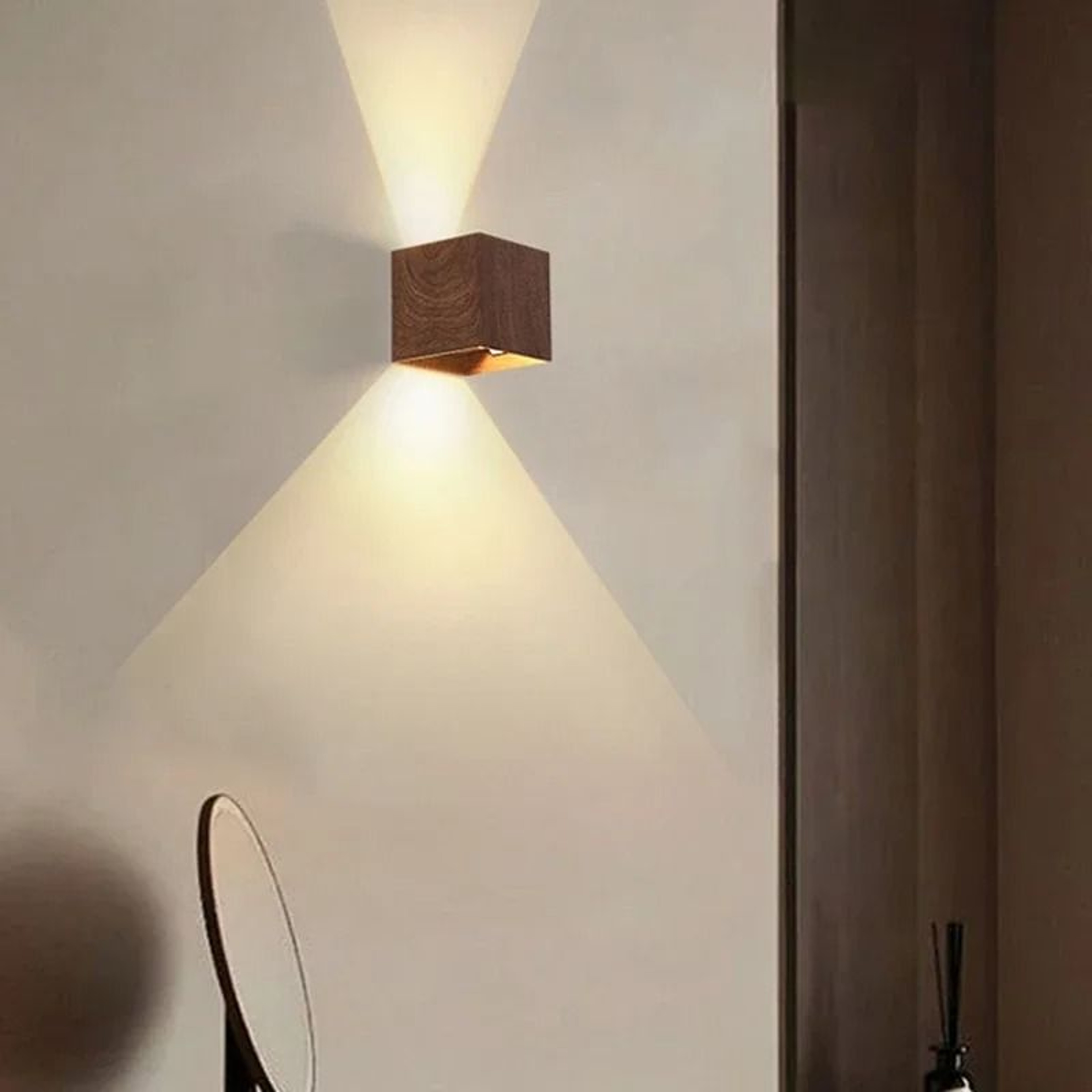 Creative Wood LED Up And Down Wall Lamp For Artistic Entrances Stairs And Balconies 0